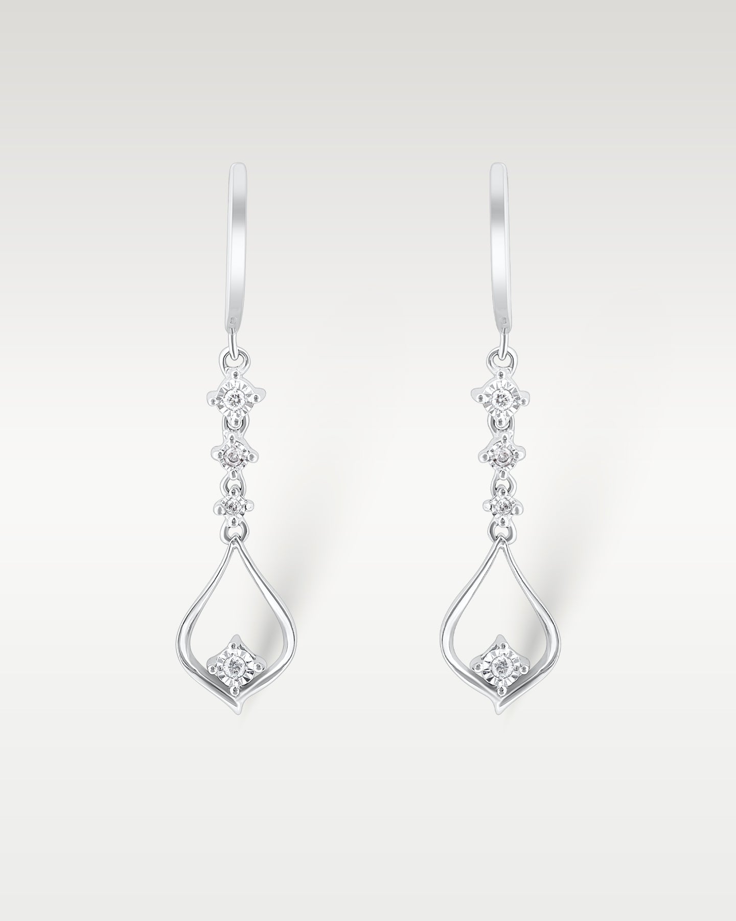 0.12ct Diamond Drop Earrings in 10K White Gold | Frisco, Texas Jewelry Store