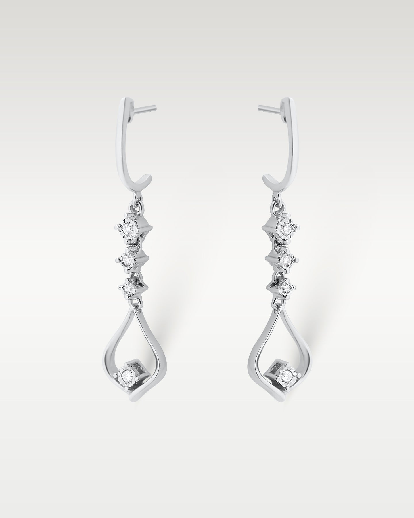 0.12ct Diamond Drop Earrings in 10K White Gold | Frisco, Texas Jewelry Store