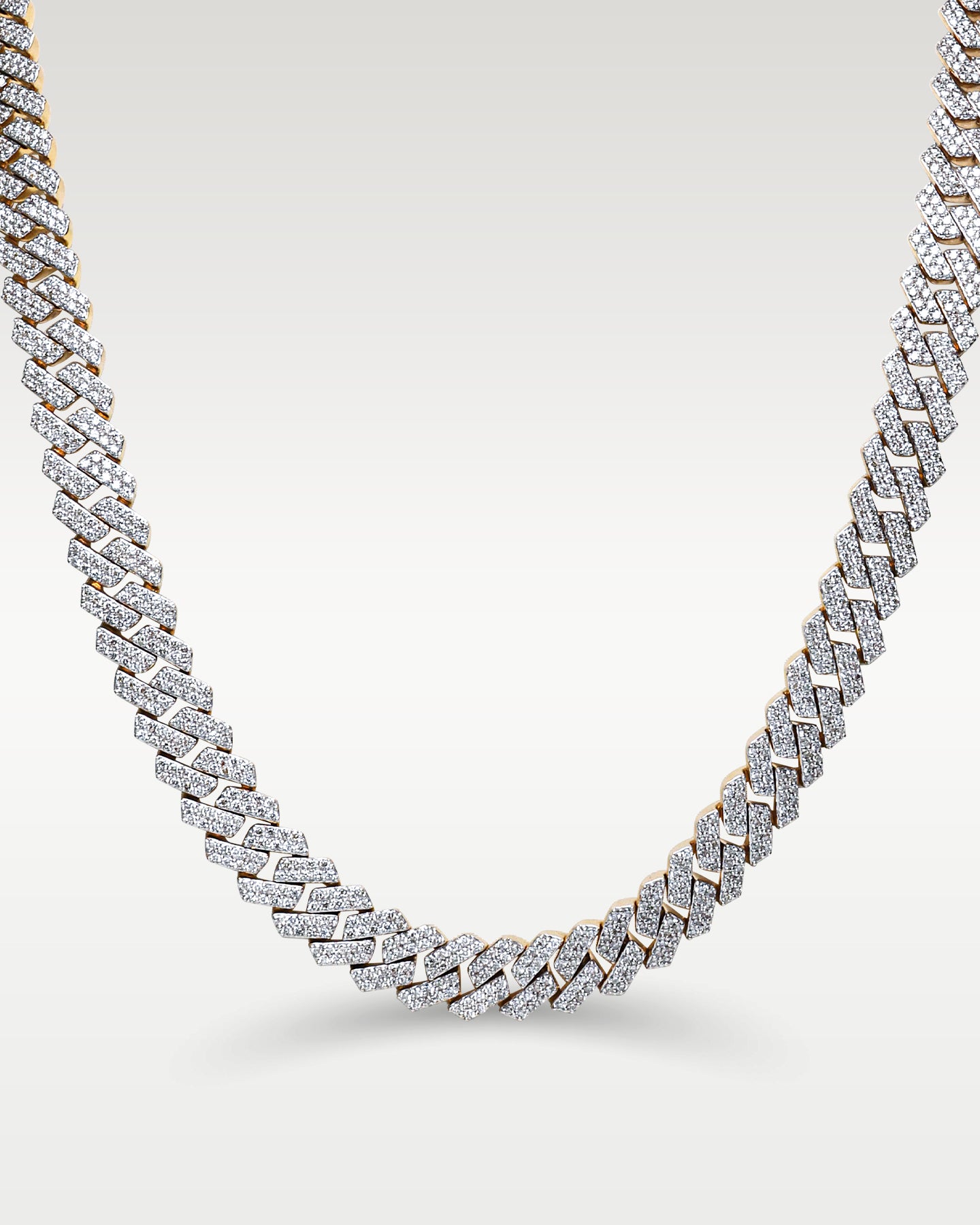 10k Yellow Gold Diamond Cuban Link Necklace