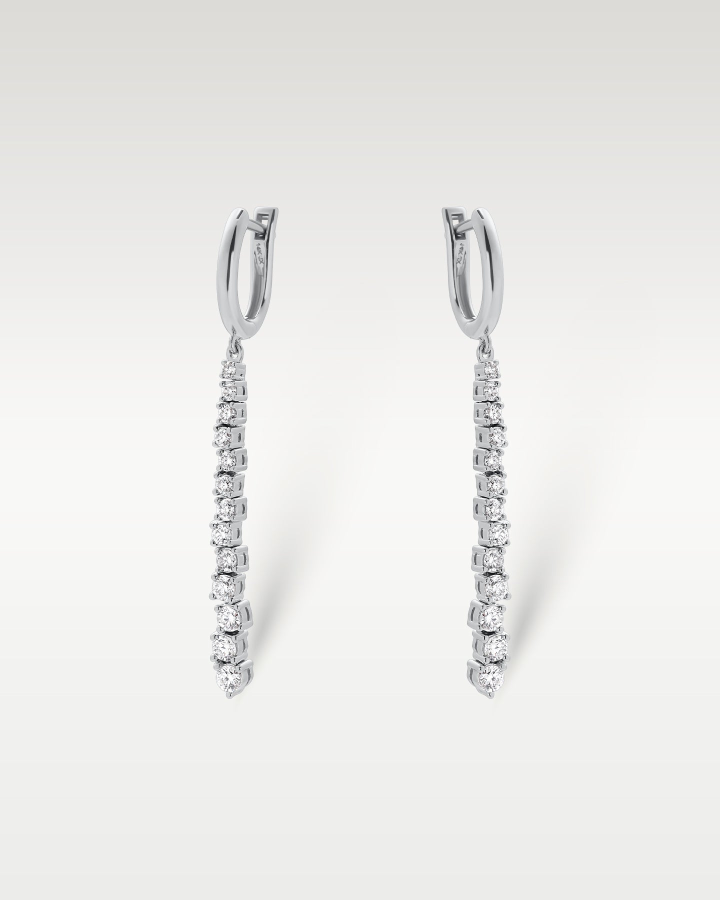 1.02ct Diamond Drop Earrings in 14K White Gold | Frisco, Texas Jewelry Store