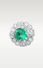 1.23ct Emerald & 0.80ct Diamond Stud Earrings in 18K White Gold | Frisco, Texas Jewelry Store