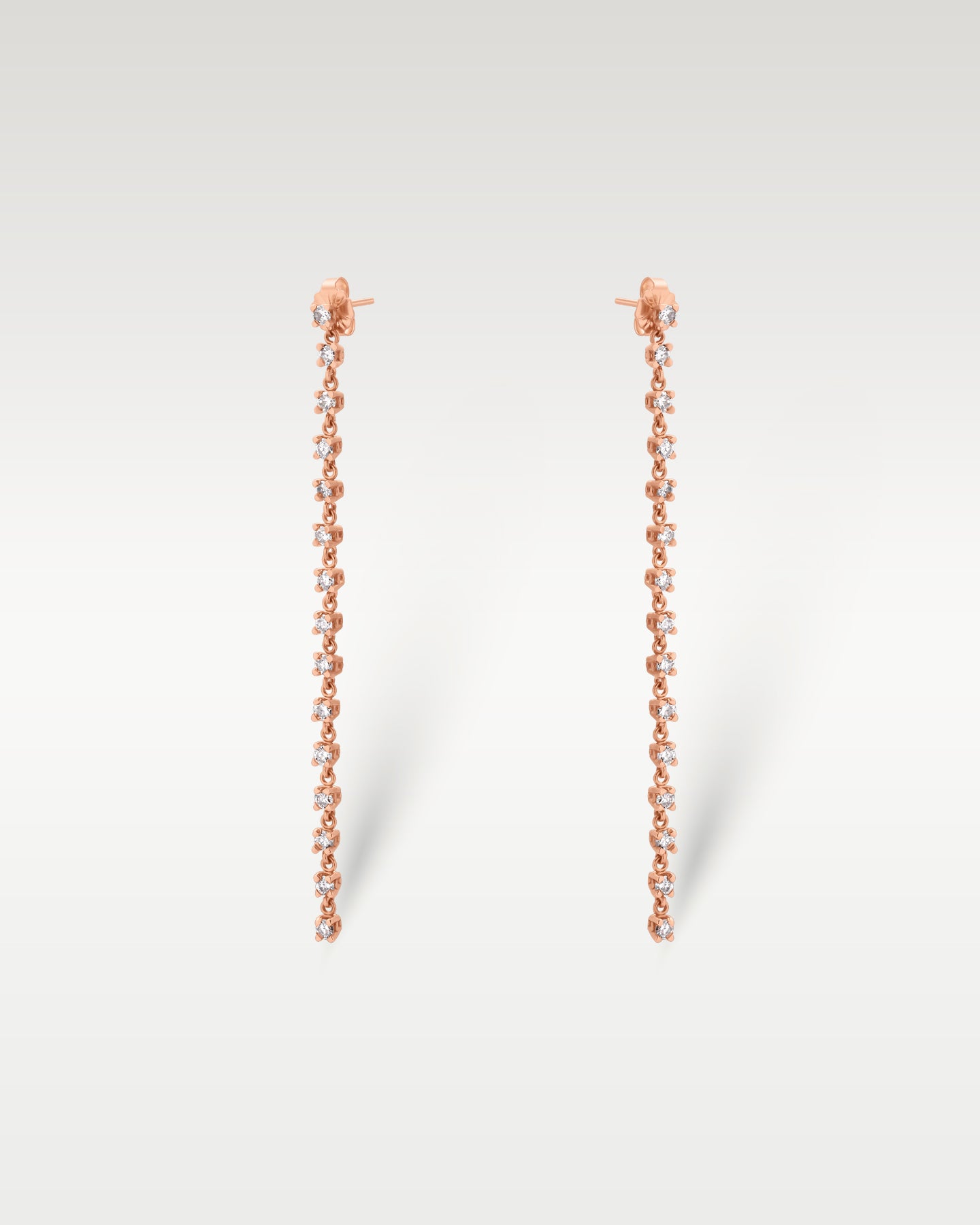 1.80ct Champagne Diamond Dangle Earrings in 14K Rose Gold | Frisco, Texas Jewelry Store