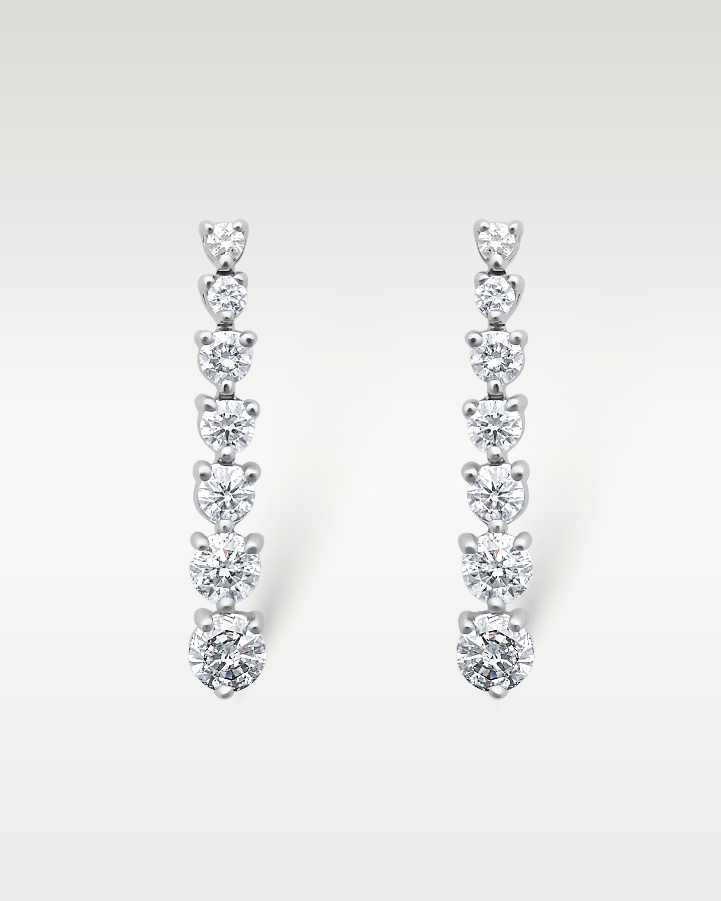 1.88ct Graduated Diamond Drop Earrings in 14K White Gold | Frisco, Texas Jewelry Store