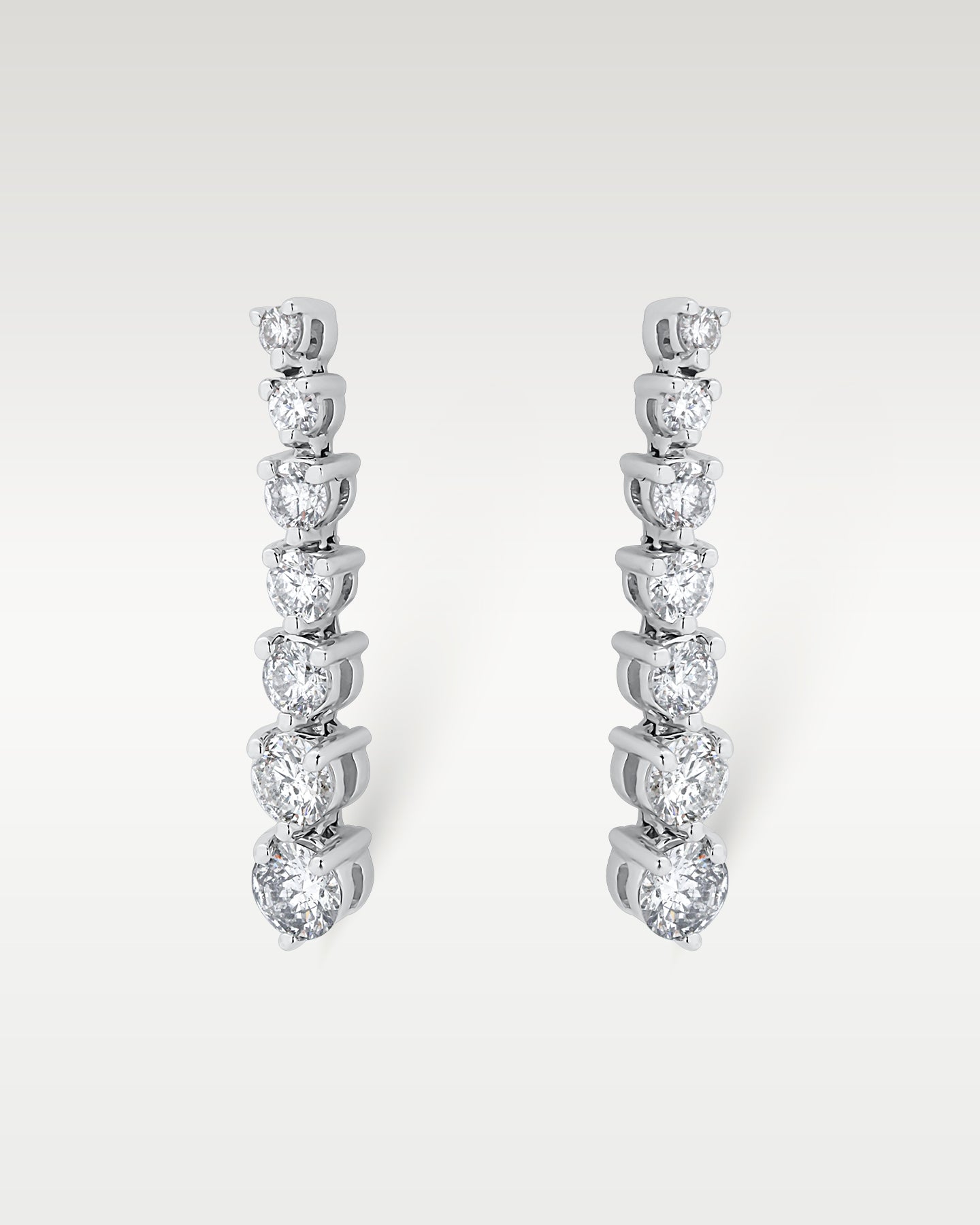 1.88ct Graduated Diamond Drop Earrings in 14K White Gold | Frisco, Texas Jewelry Store