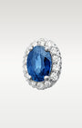 1.95ct Sapphire & 0.41ct Diamond Halo Stud Earrings in 14K White Gold | Frisco, Texas Jewelry Store