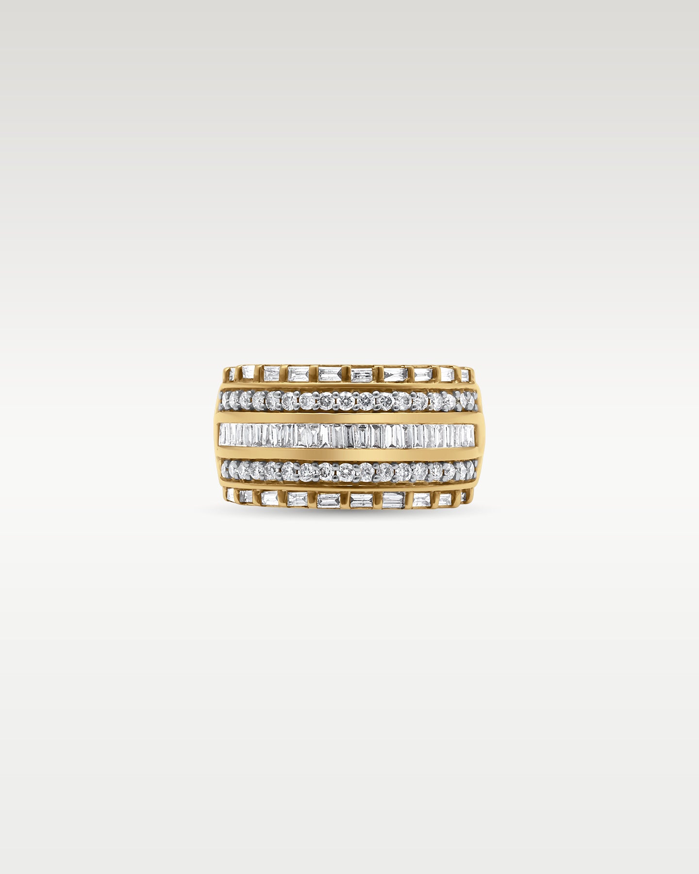 10k Yellow Gold Five Row Diamond Ring | Noah's Fine Jewelry Frisco TX