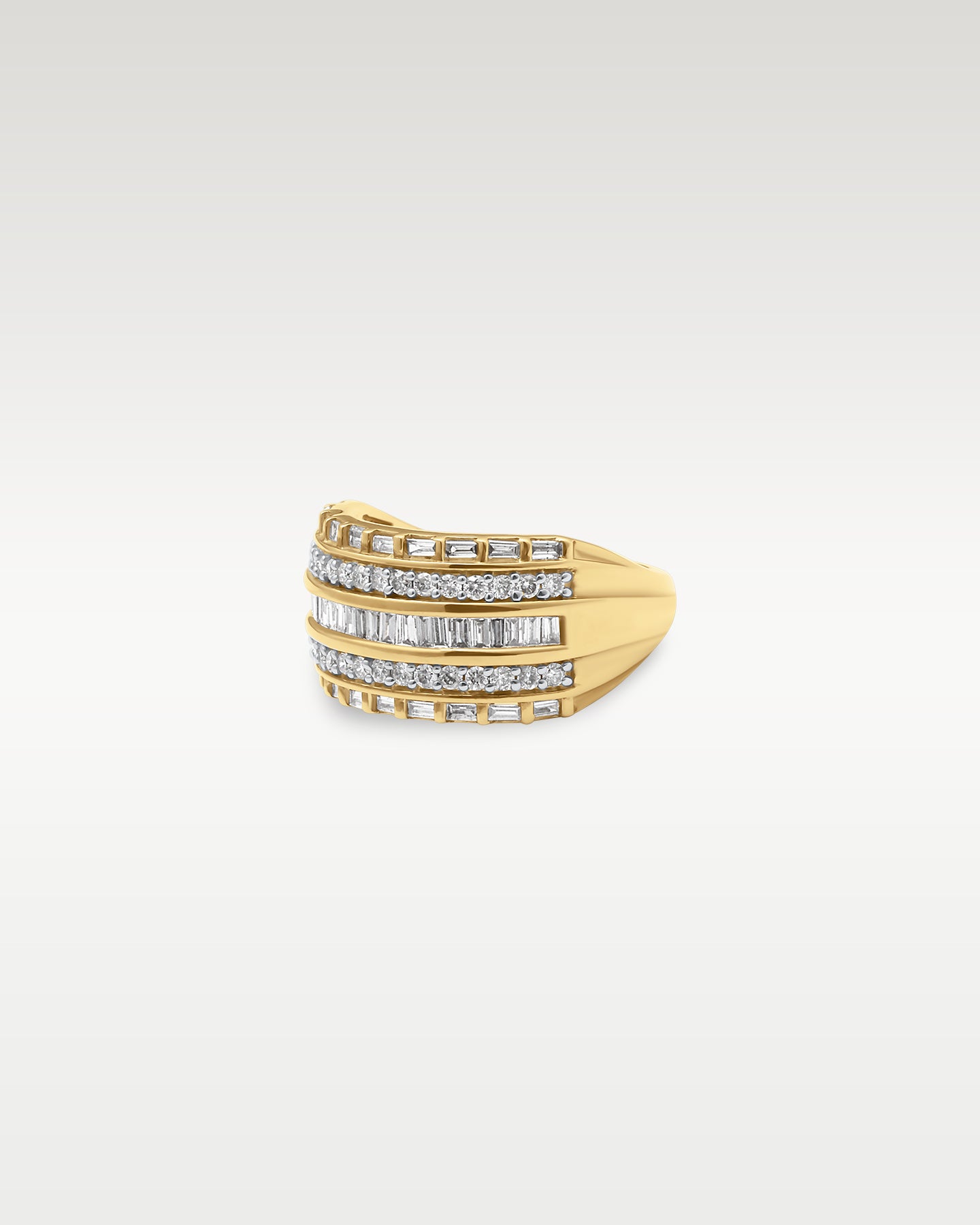 10k Yellow Gold Five Row Diamond Ring | Noah's Fine Jewelry Frisco TX