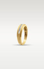 Yellow Gold Stepped Edge Mens Diamond Band | Noahs Fine Jewelry Frisco TX