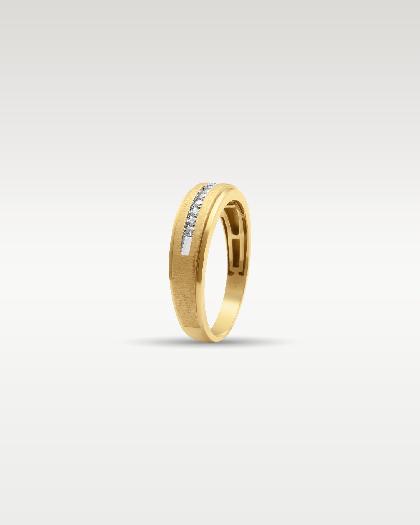 Yellow Gold Stepped Edge Mens Diamond Band | Noahs Fine Jewelry Frisco TX
