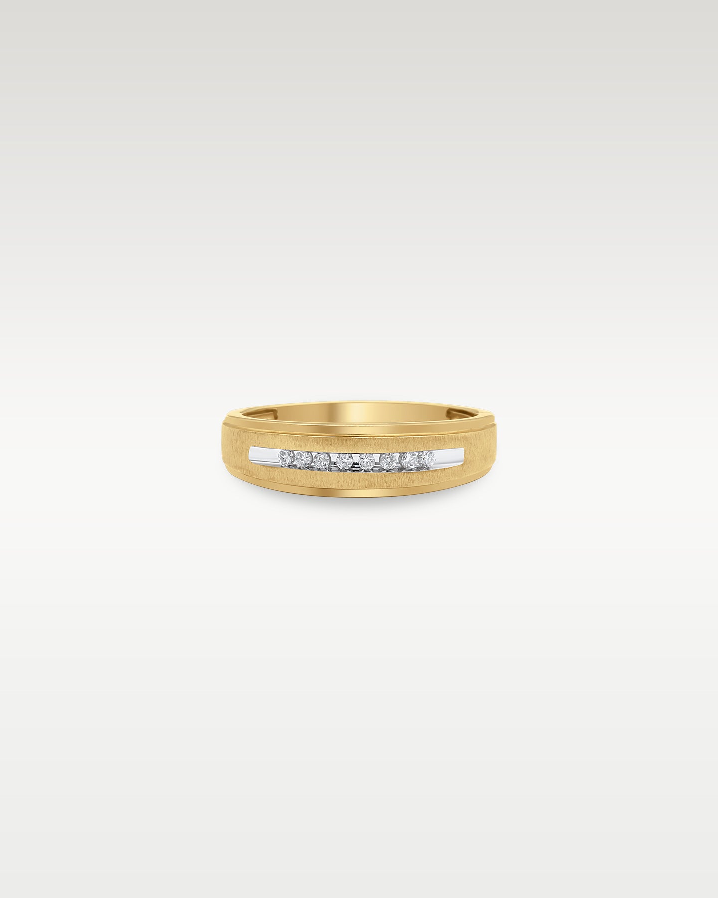 Yellow Gold Stepped Edge Mens Diamond Band | Noahs Fine Jewelry Frisco TX