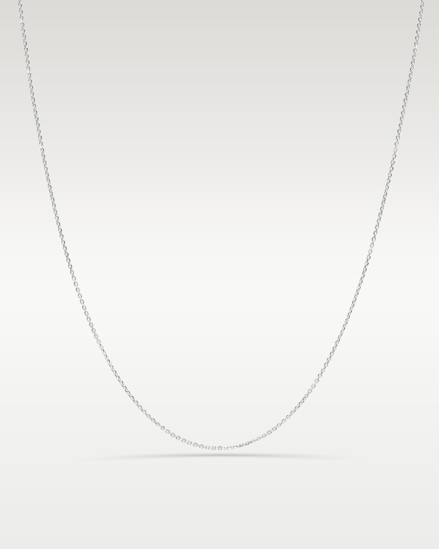 14K White Gold 1.4mm Diamond-Cut Cable Chain