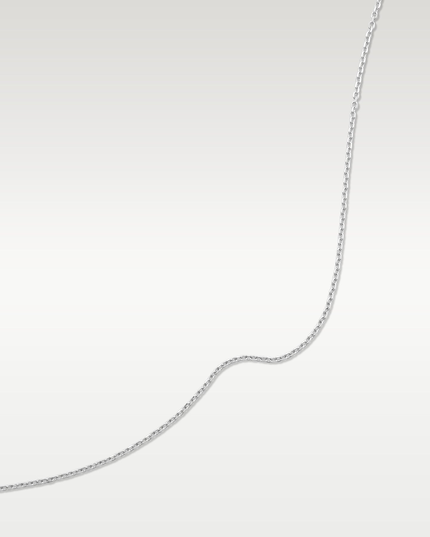 14K White Gold 1.4mm Diamond-Cut Cable Chain