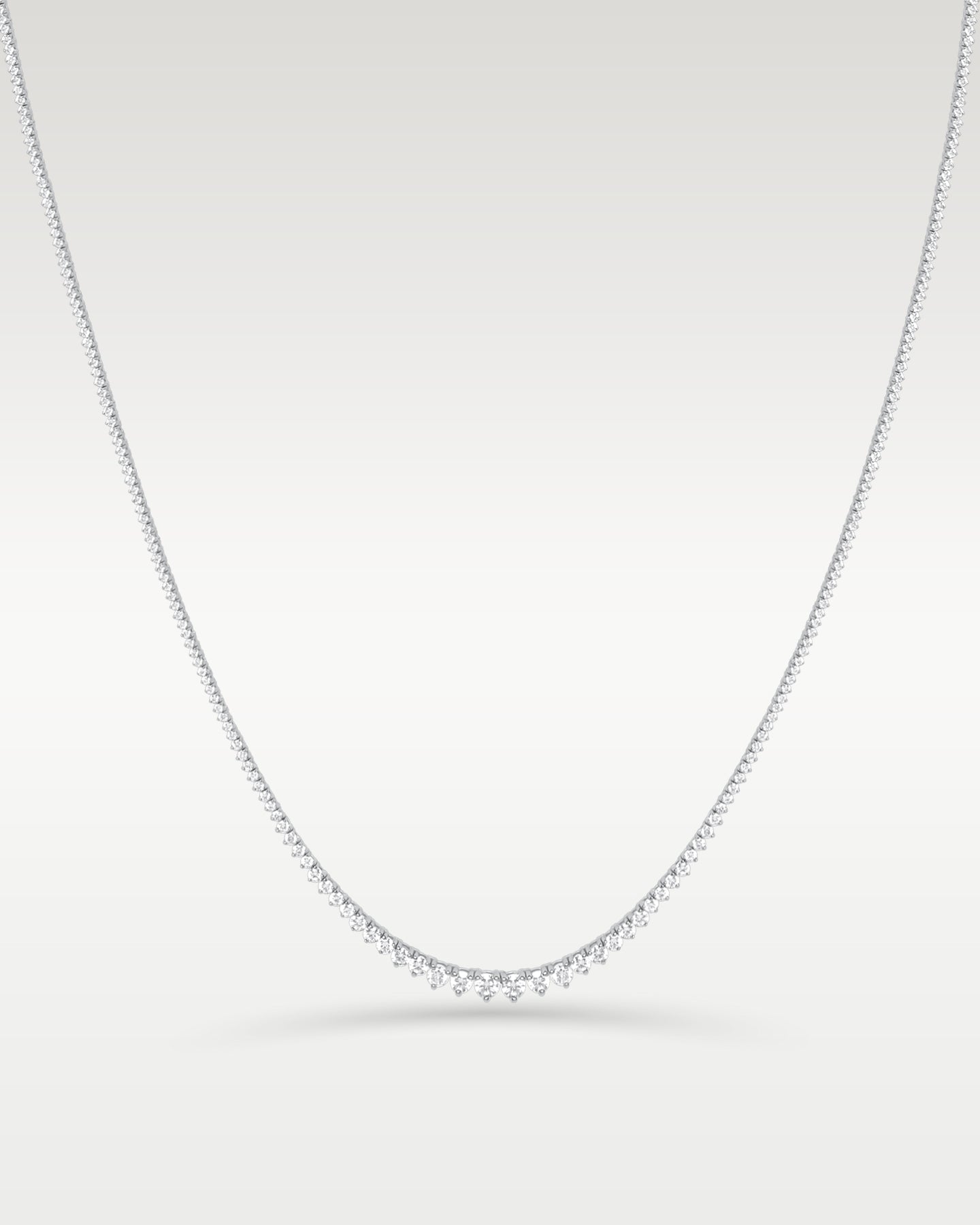 14K White Gold Riviera Diamond Necklace | Noah's Fine Jewelry in Frisco, Texas