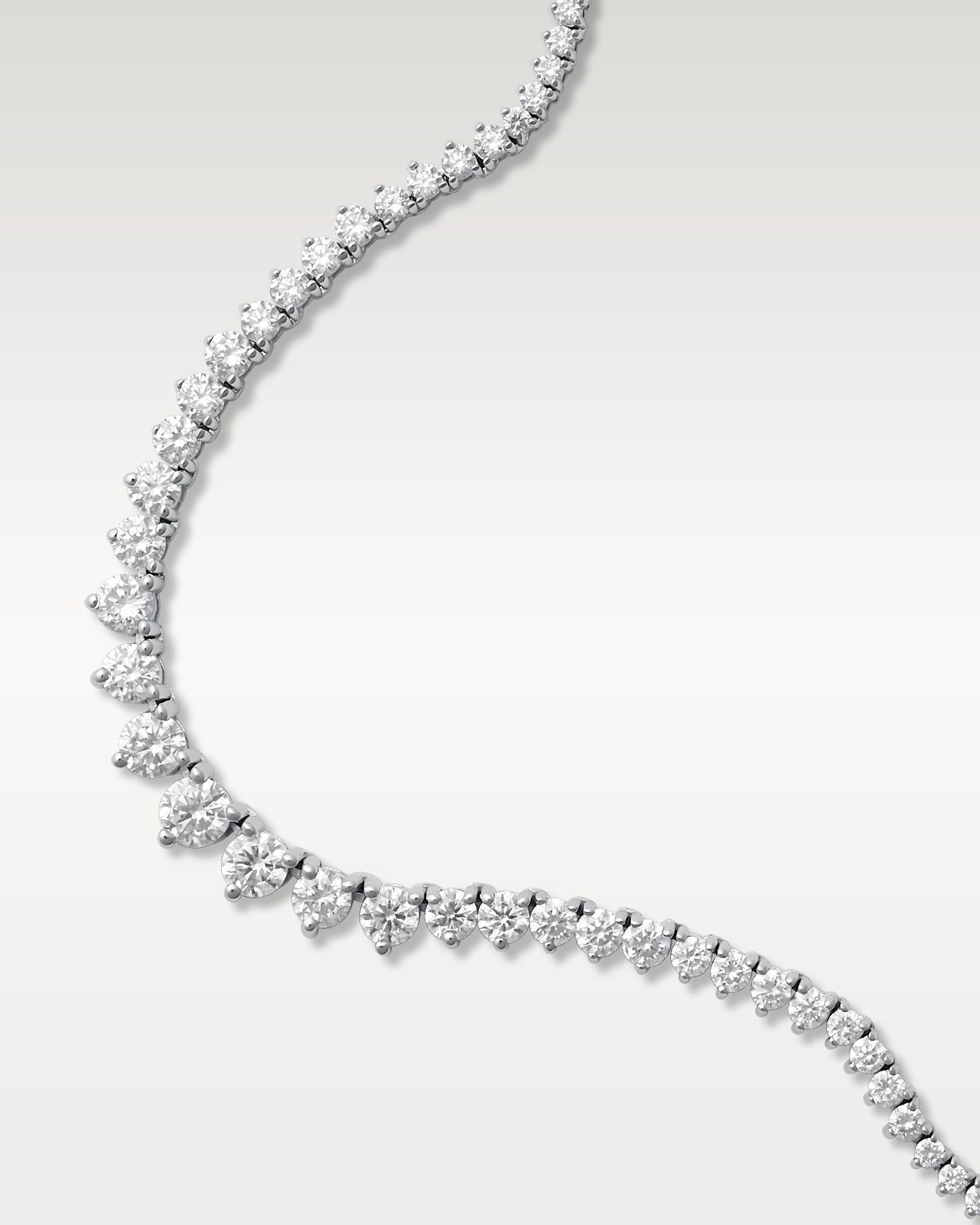 14K White Gold Riviera Diamond Necklace | Noah's Fine Jewelry in Frisco, Texas
