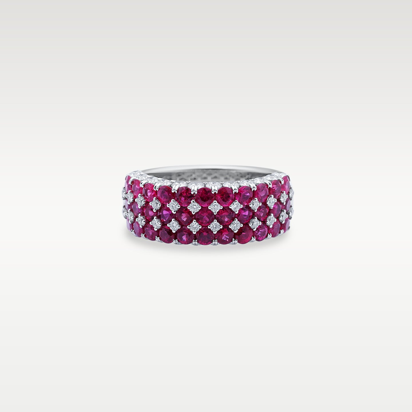 14K White Gold Ruby & Diamond Band | Noah's Fine Jewelry Frisco, Texas