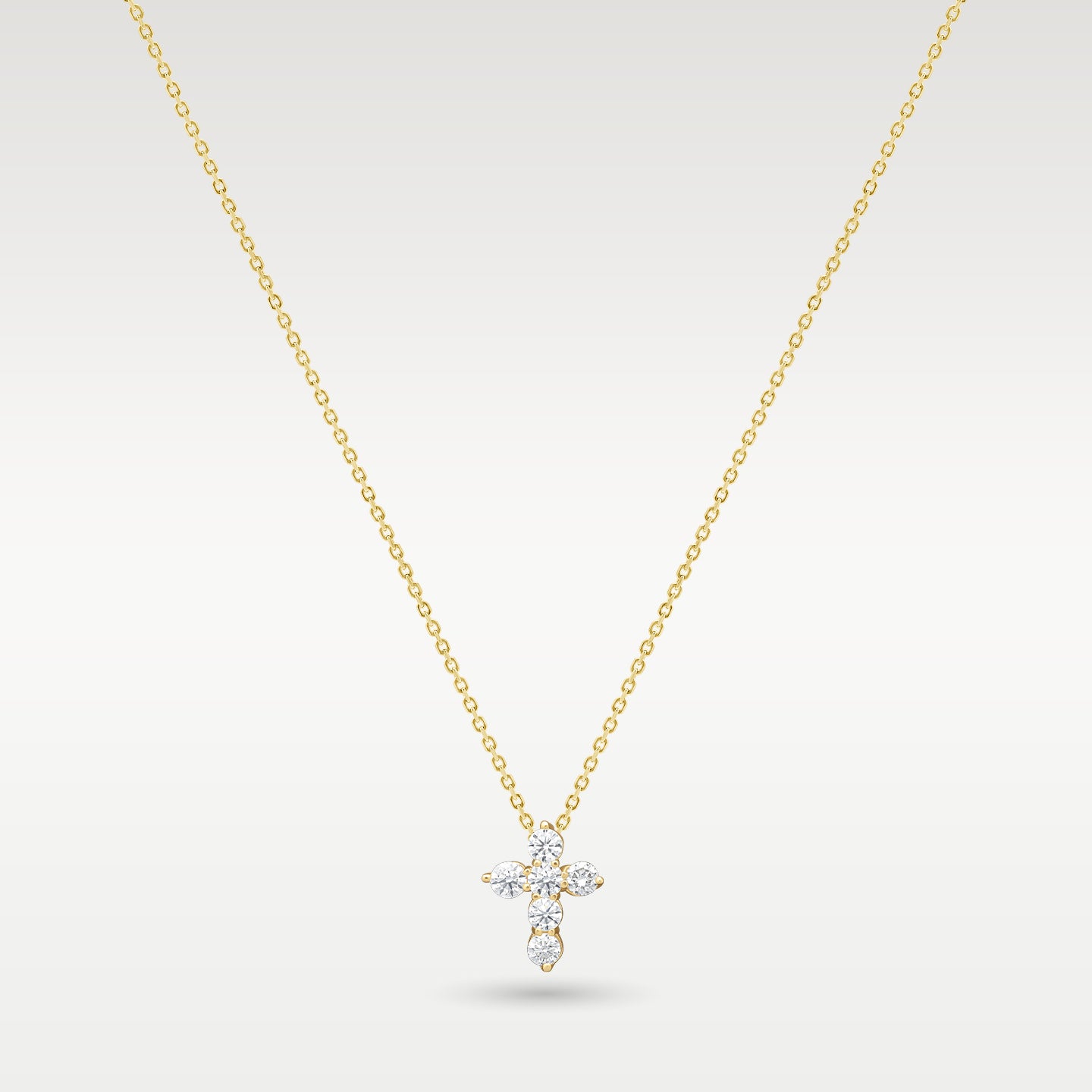 14K Yellow Gold 1.50ct Diamond Cross Pendant