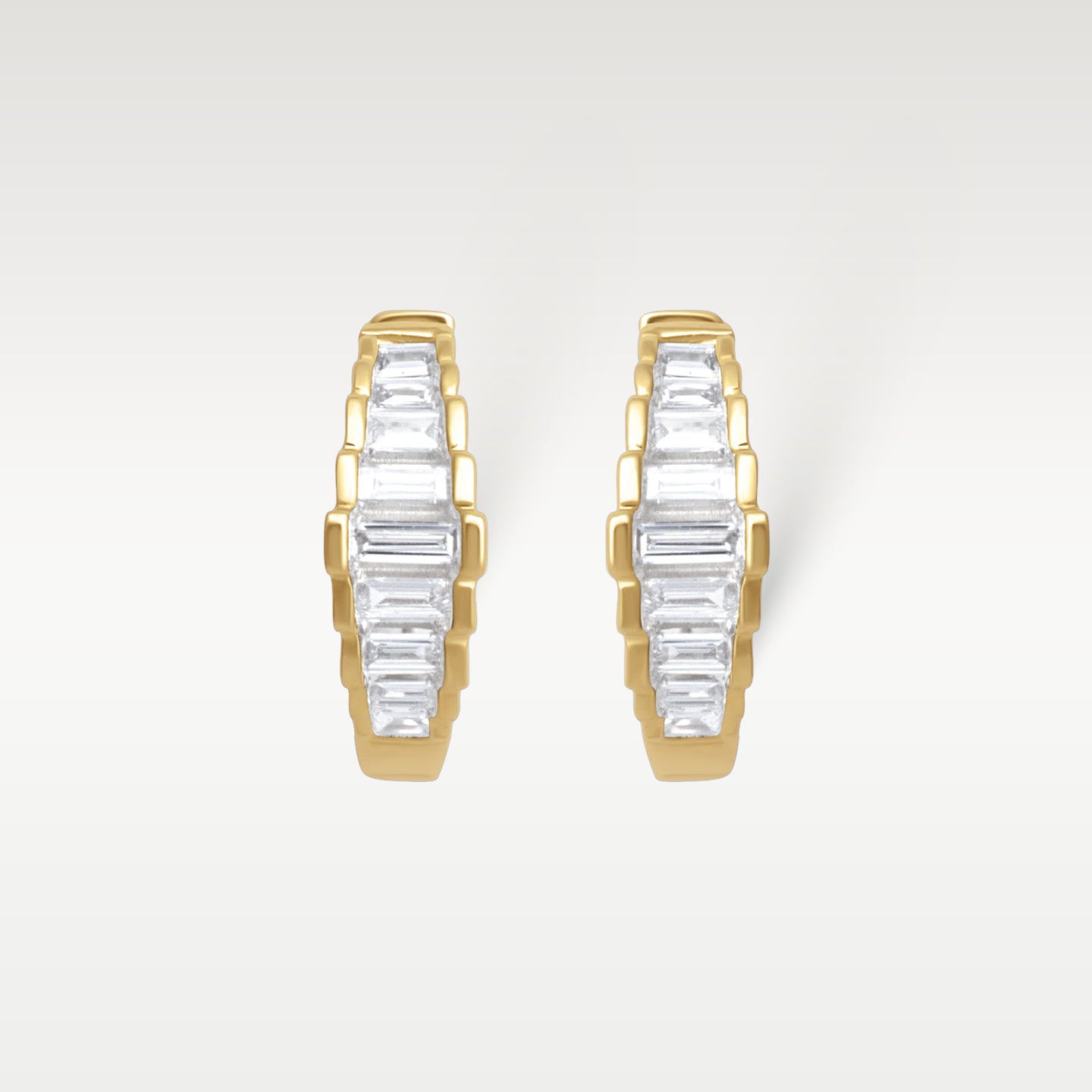 Yellow Gold Graduated Diamond Huggies | Noah's Fine Jewelry Dallas, Texas