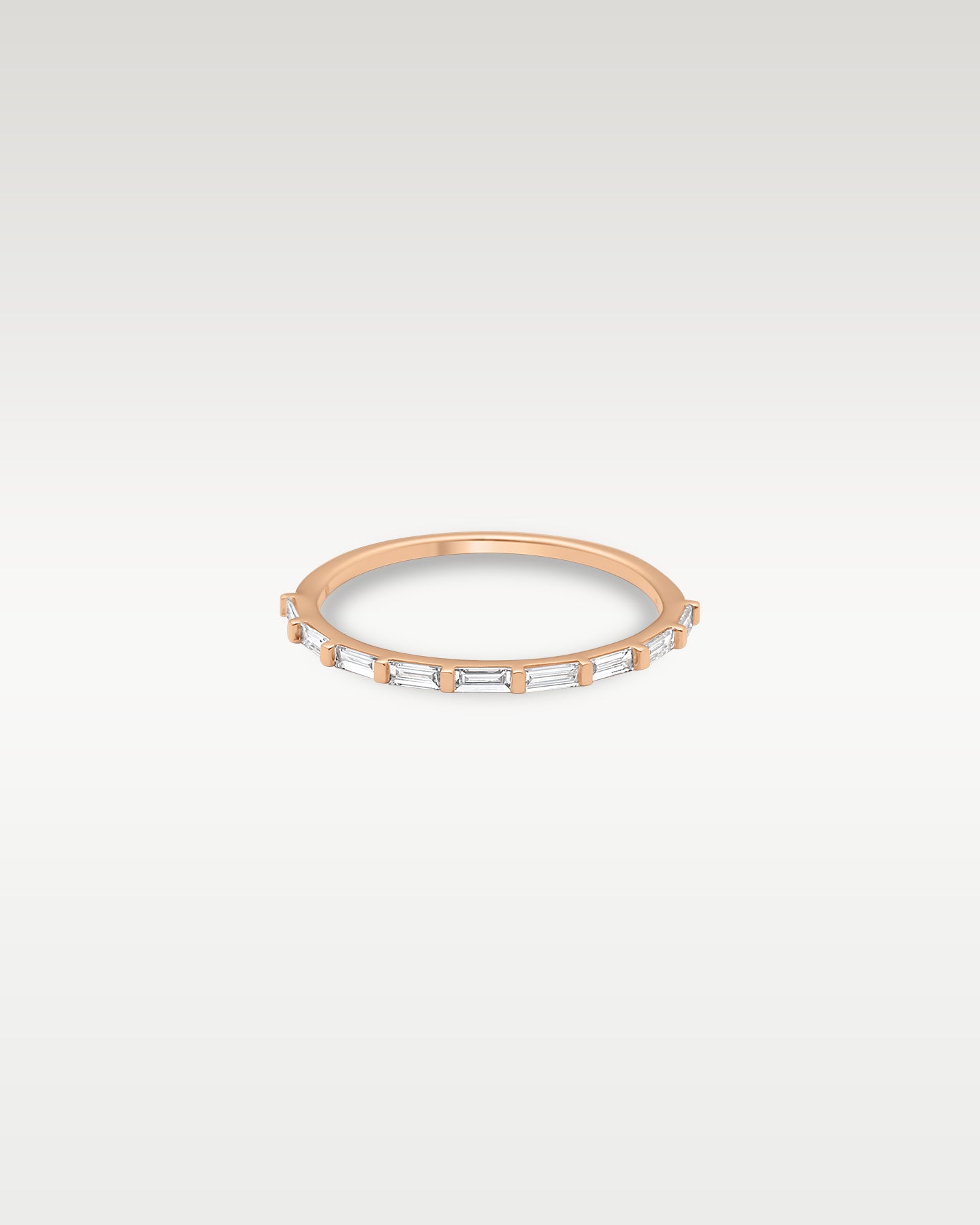 14k Rose Gold Nine Stone Baguette Diamond Band | Noah's Fine Jewelry DFW, Texas