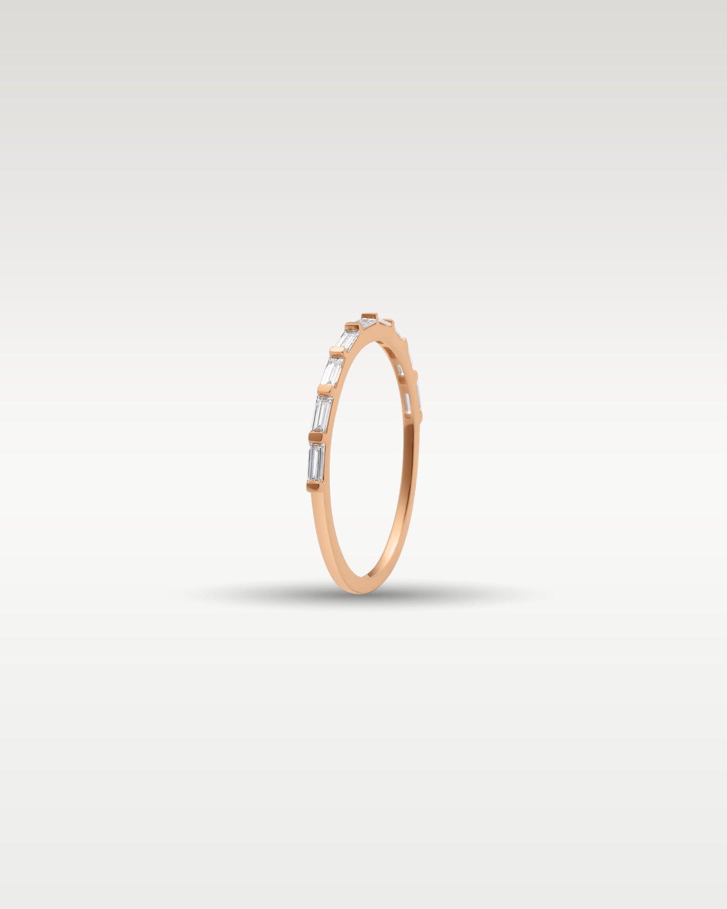 14k Rose Gold Nine Stone Baguette Diamond Band | Noah's Fine Jewelry DFW, Texas