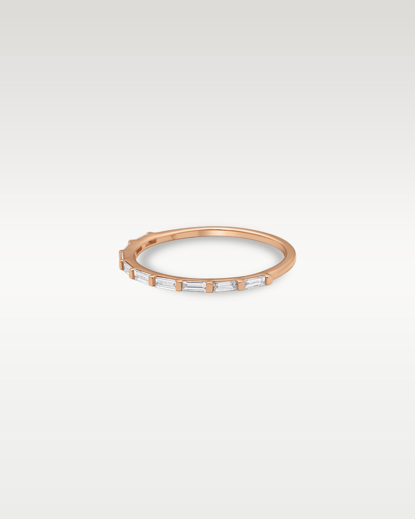 14k Rose Gold Nine Stone Baguette Diamond Band | Noah's Fine Jewelry DFW, Texas