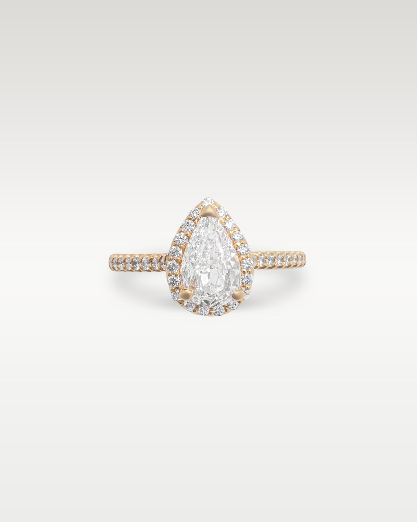Rose Gold Pear Shaped Diamond Engagement Ring | Noah's Fine Watches and Jewelry