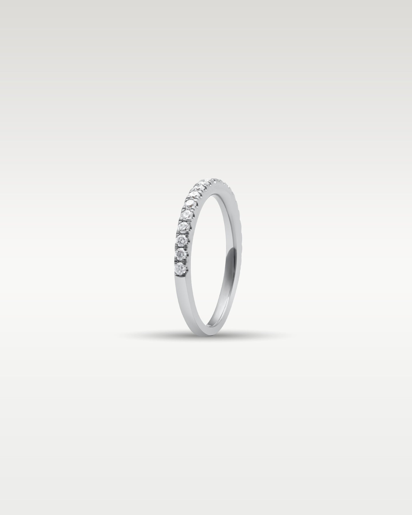 14k White Gold 0.50ct Half Diamond Band | Noah's Fine Jewelry Frisco TX