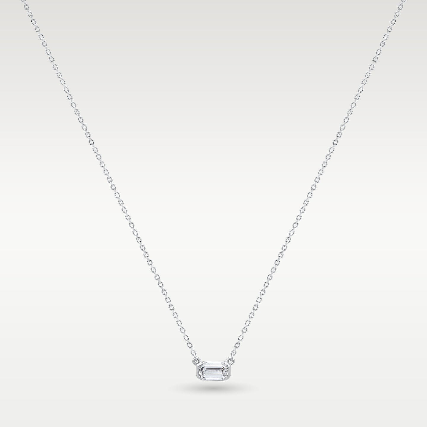 14k White Gold 1.00ct Emerald Cut Pendant at Noah's Fine Watches & Jewelry | Frisco, Texas Jewelry Store