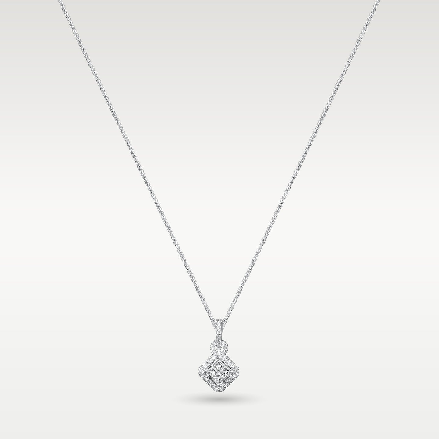 14k White Gold Cluster Pendant | Frisco, Texas Jewelry Store
