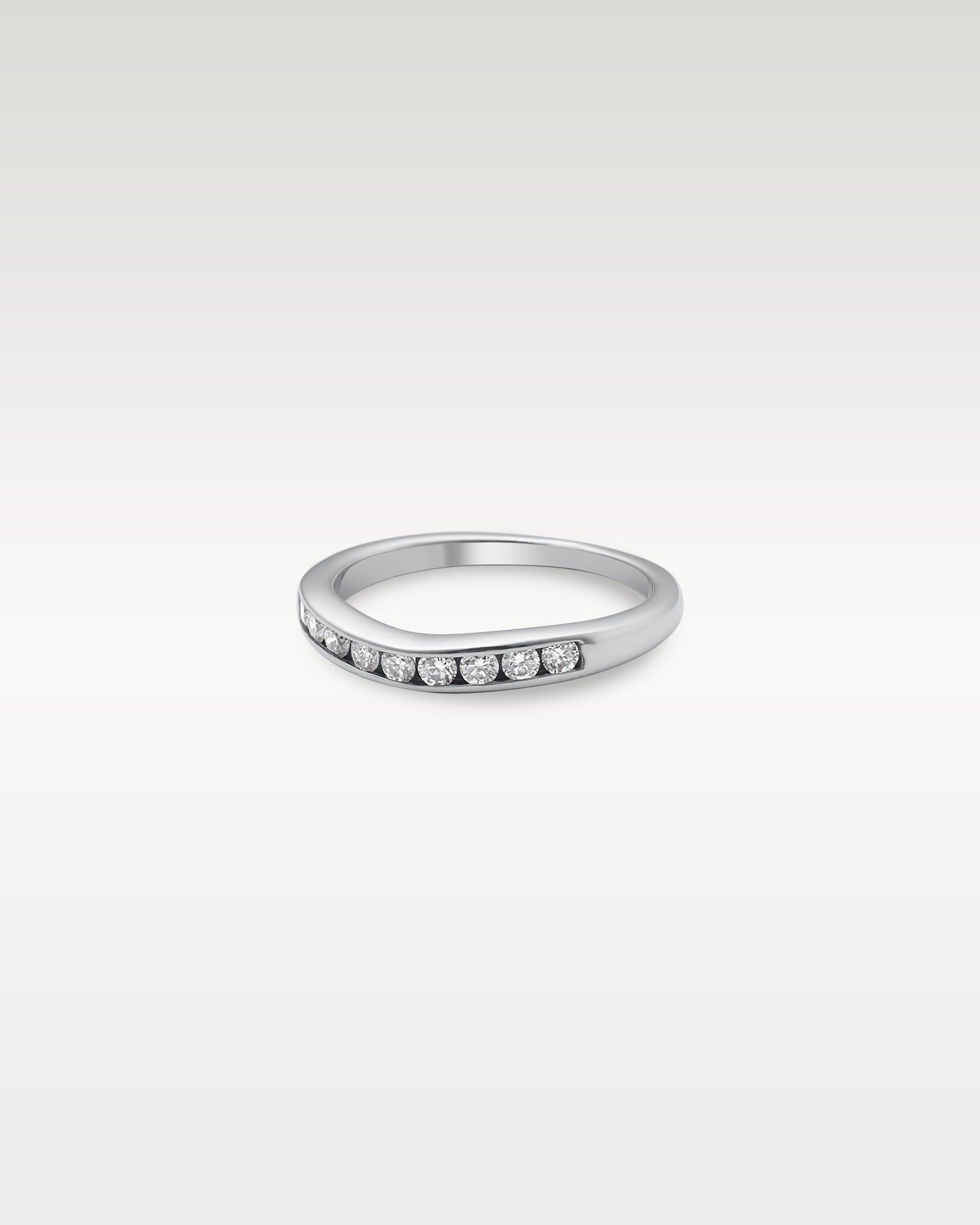 14k White Gold Curve Diamond Band | Noah's Fine Jewelry Frisco TX