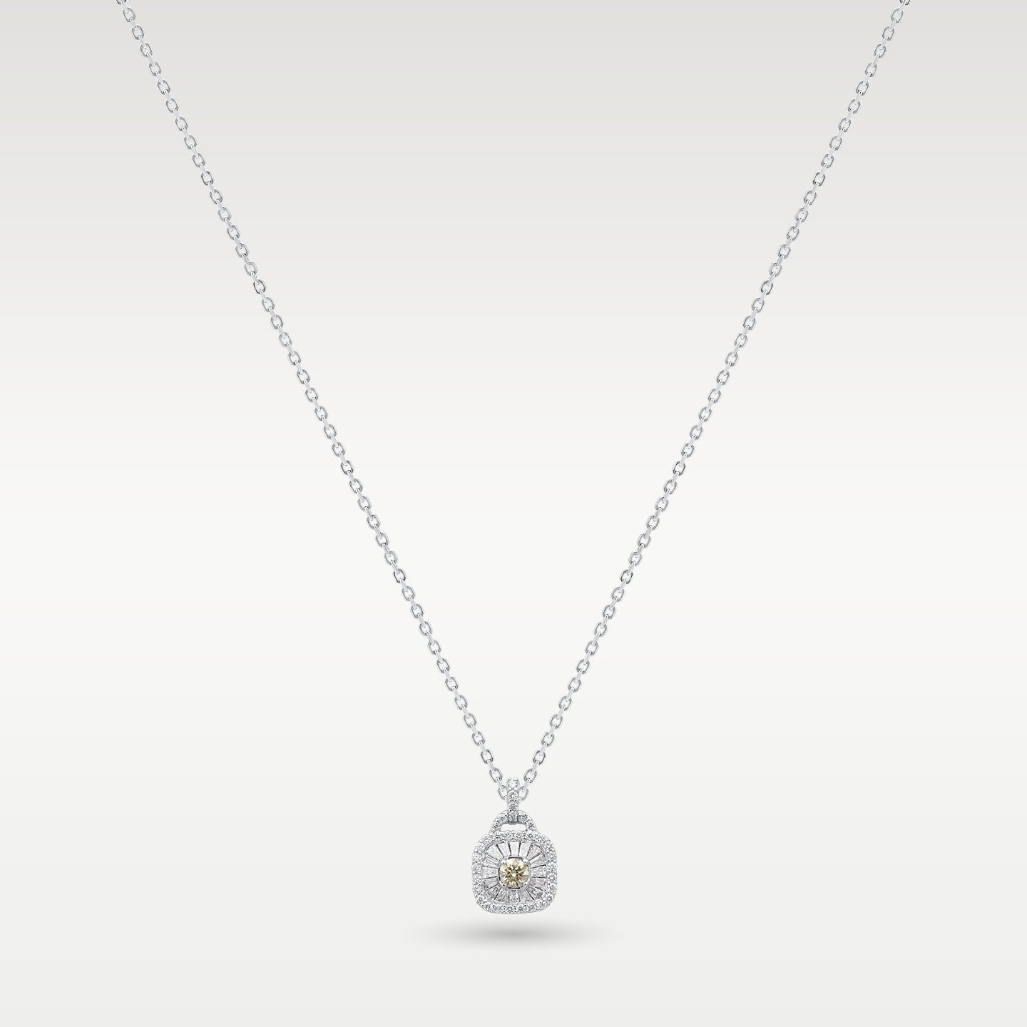 14k White Gold Diamond Cluster Necklace | Frisco, Texas