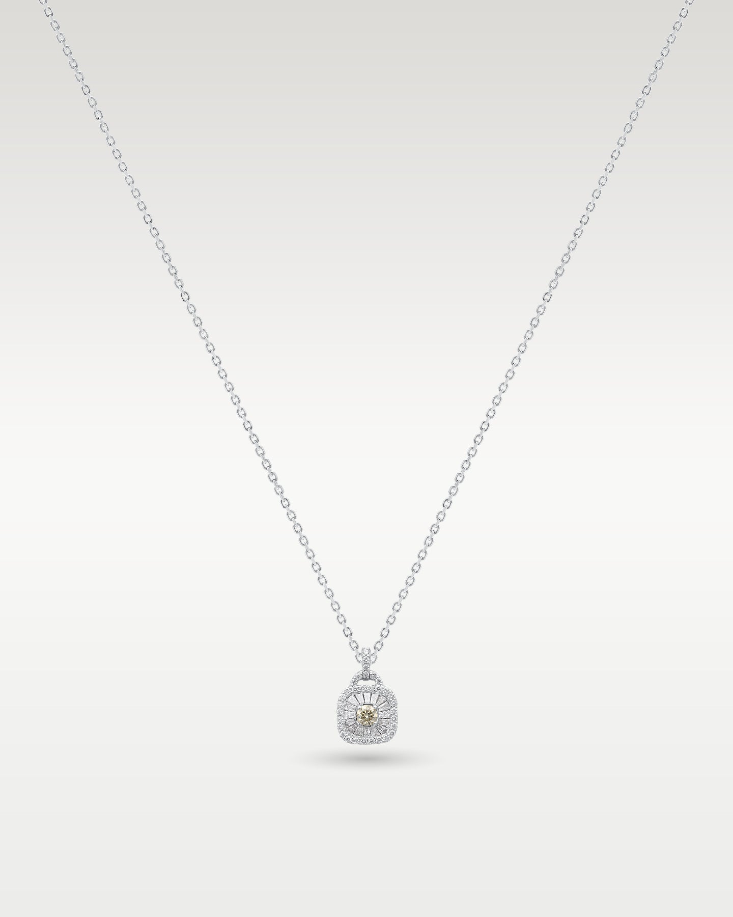 14k White Gold Diamond Cluster Necklace | Frisco, Texas