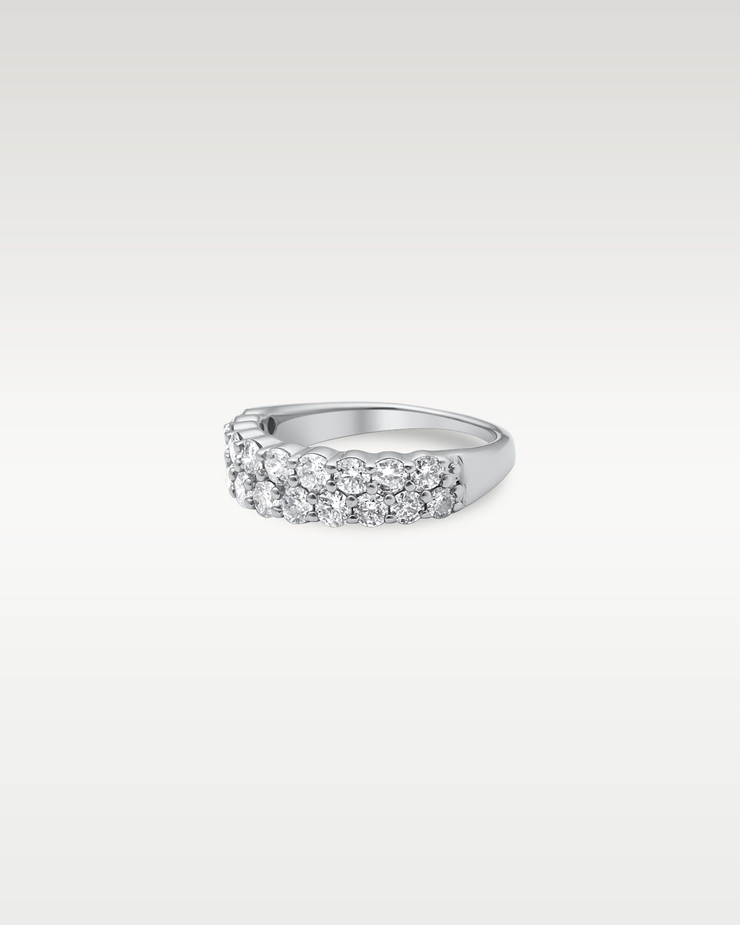 14k White Gold Double Row Diamond Ring | Noah's fine Jewelry Frisco TX