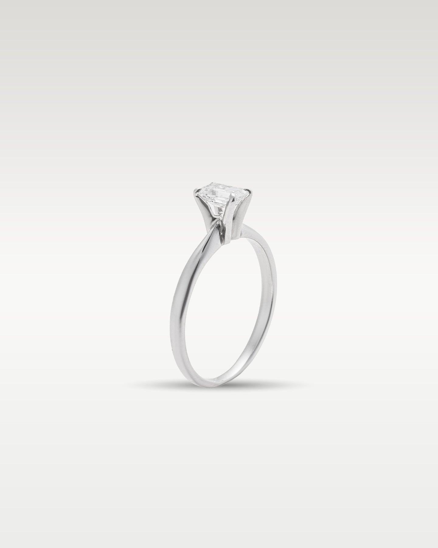 White Gold Emerald Cut Diamond Engagement Ring | Noah's Fine Jewelry and Watches