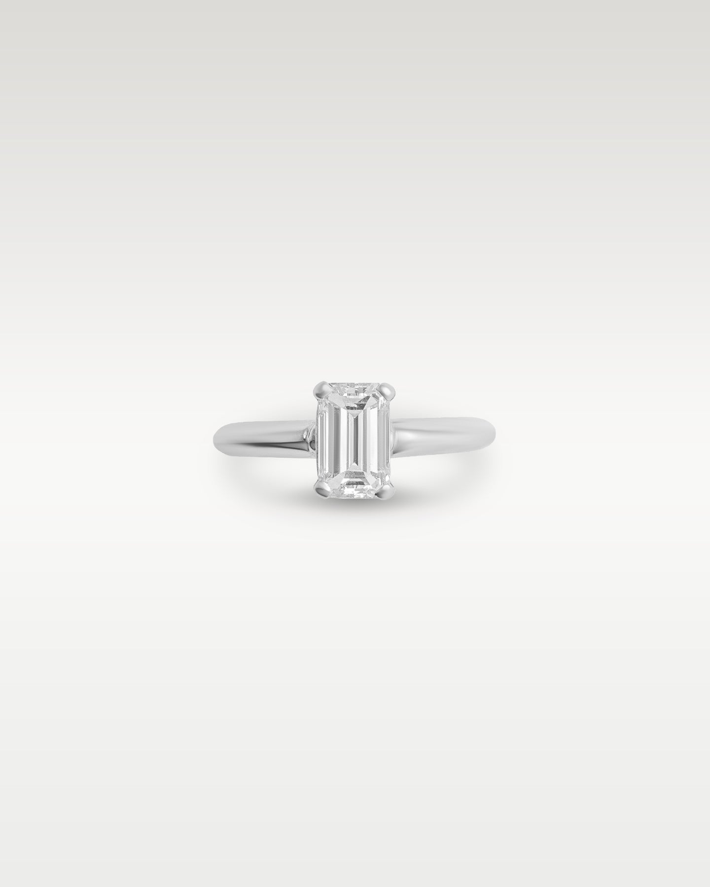 White Gold Emerald Diamond Solitaire Engagement Ring | Noah's Fine Jewelry and Watches