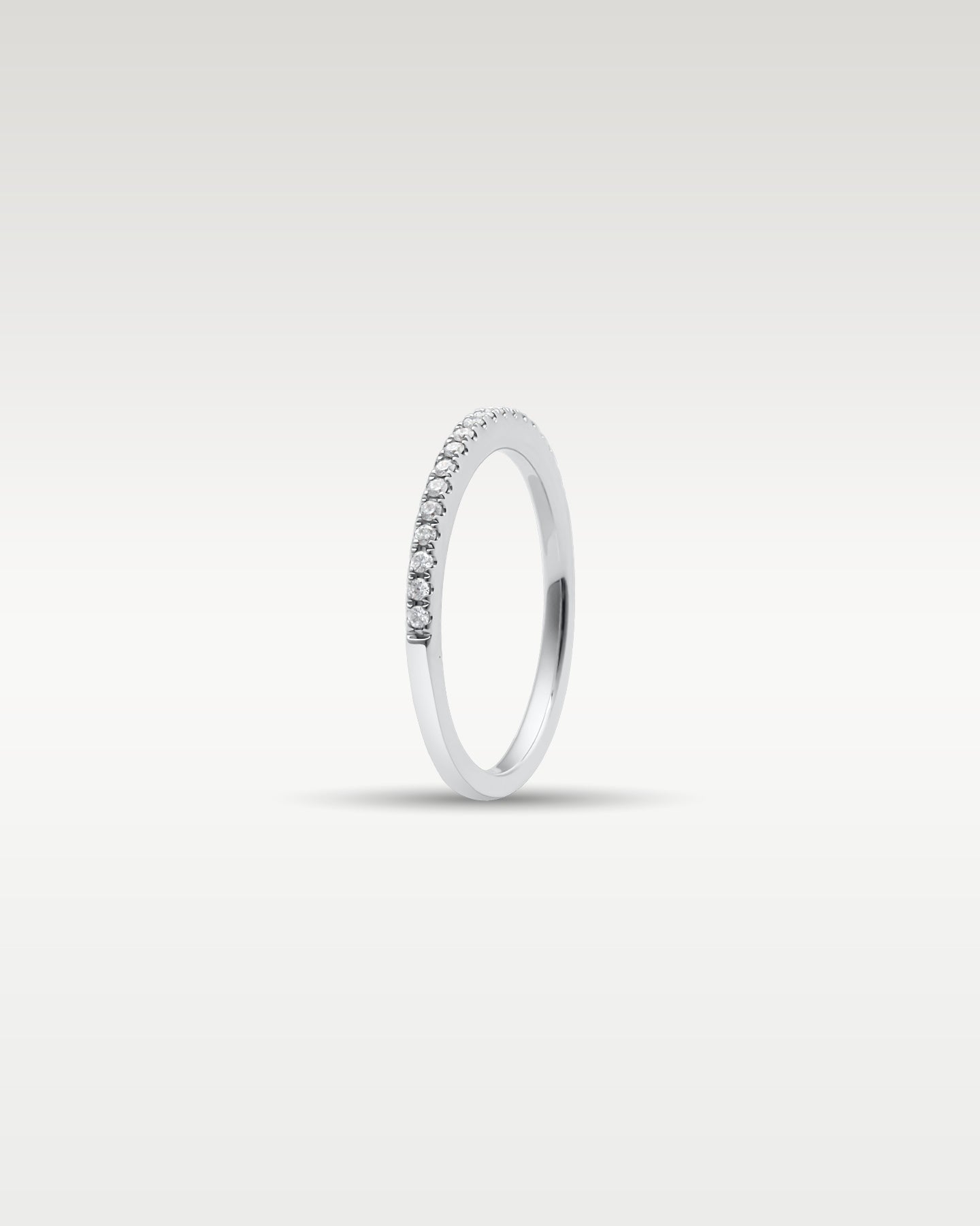 White Gold Half Diamond Band | Noah's Fine Jewelry Firsco TX