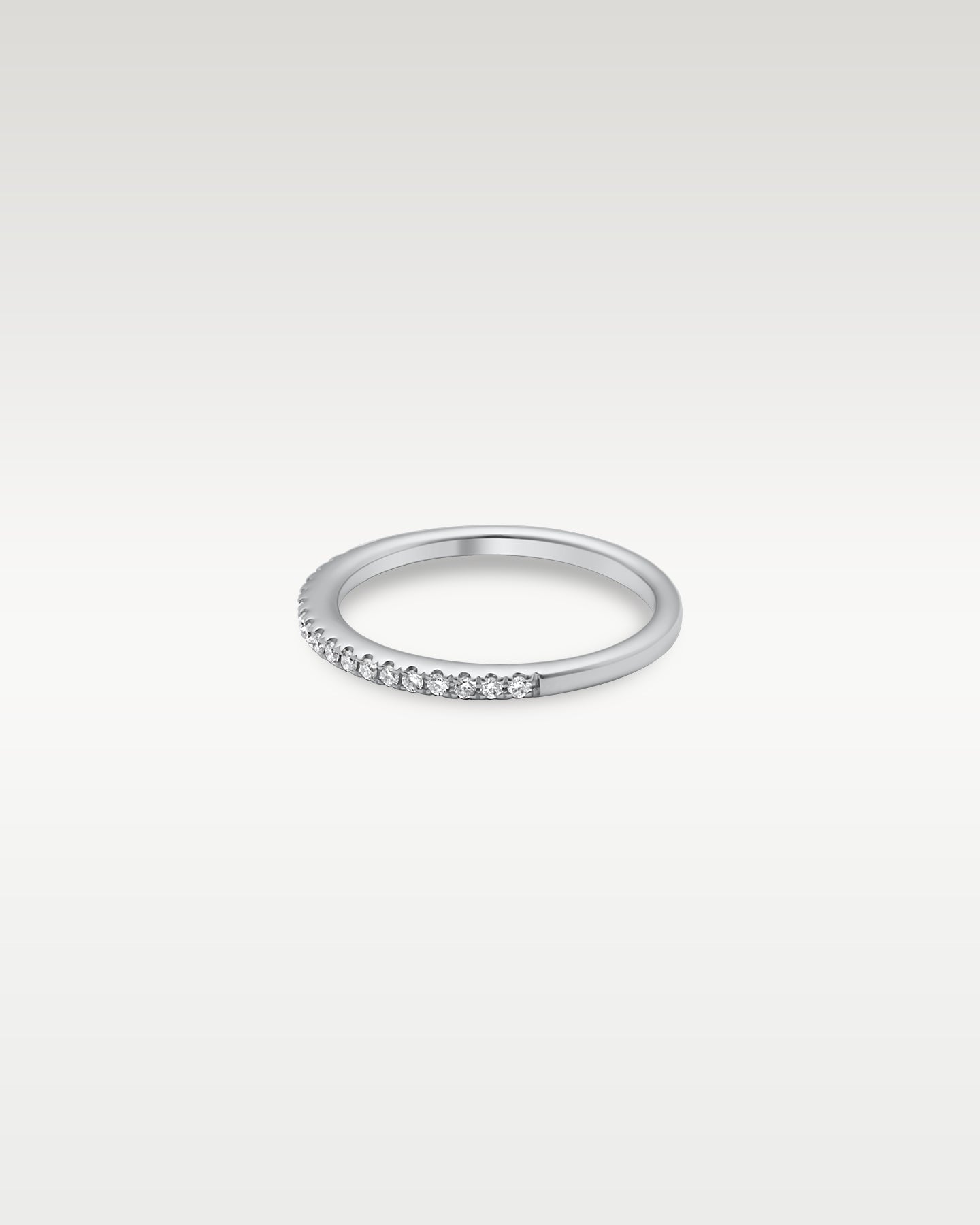 White Gold Half Diamond Band | Noah's Fine Jewelry Firsco TX