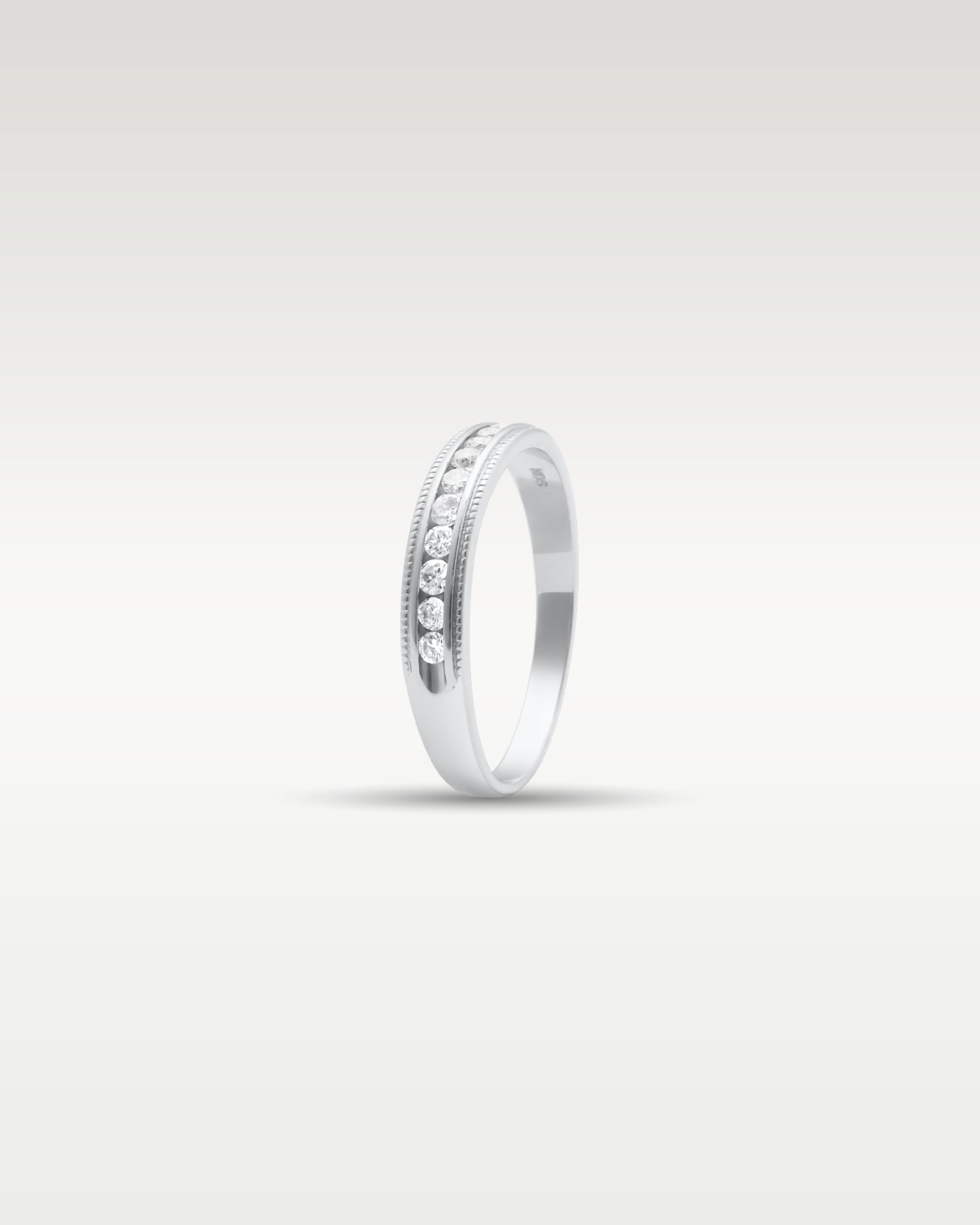White Gold Milgrain Channel Set Diamond Band | Noah's Fine Jewelry Frisco TX