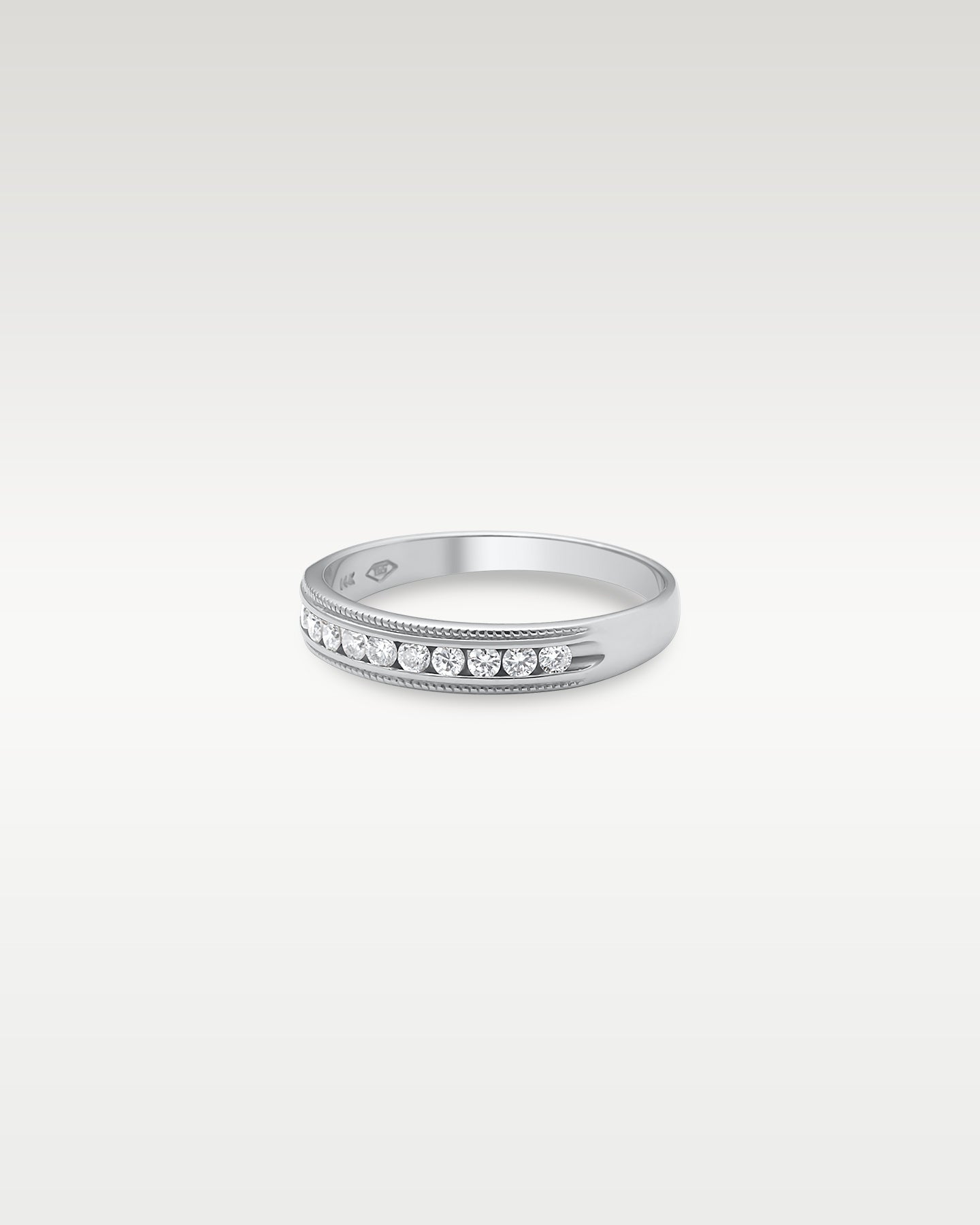 White Gold Milgrain Channel Set Diamond Band | Noah's Fine Jewelry Frisco TX