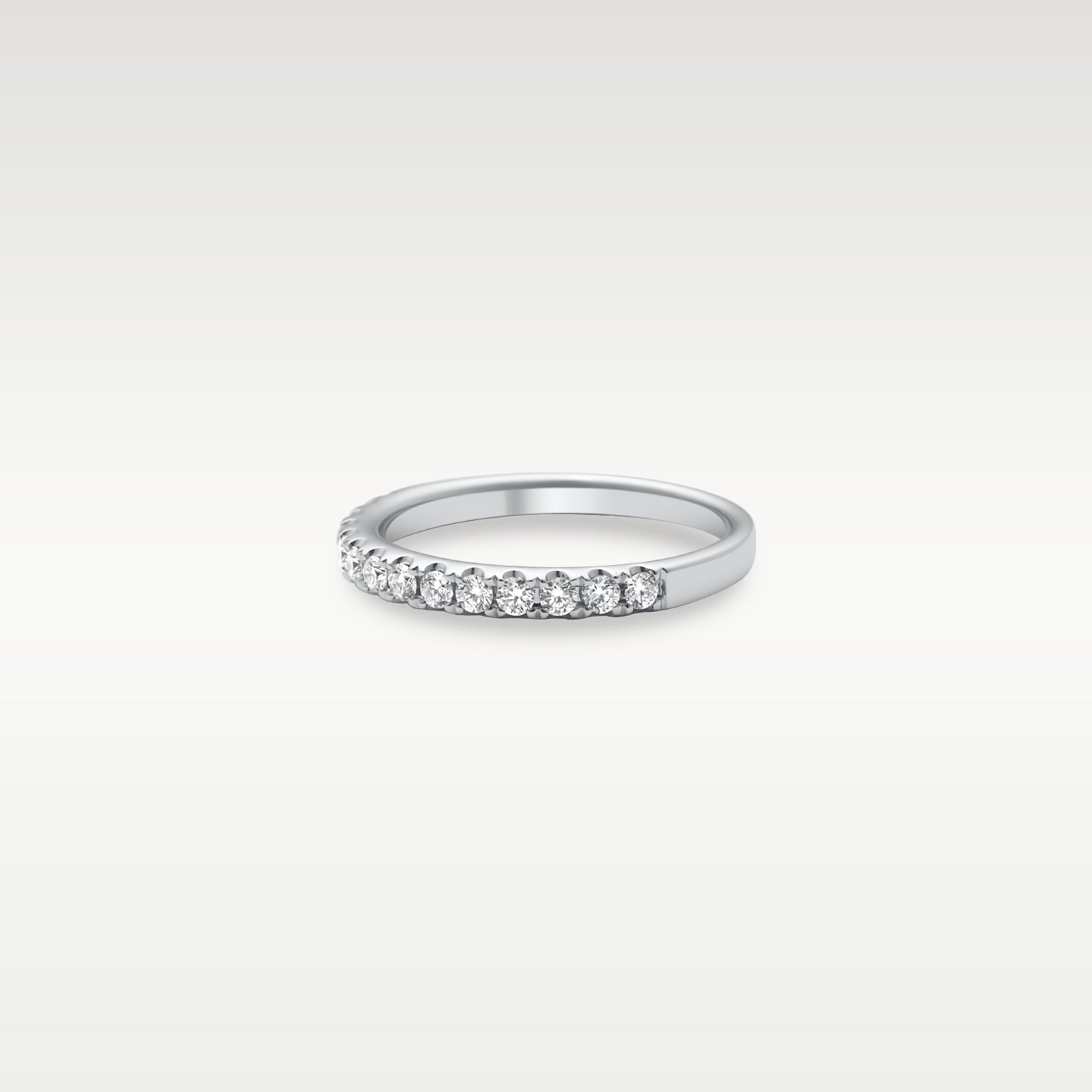 White Gold Half Coverage Pavé Diamond Band | Noah's Fine Jewelry Texas