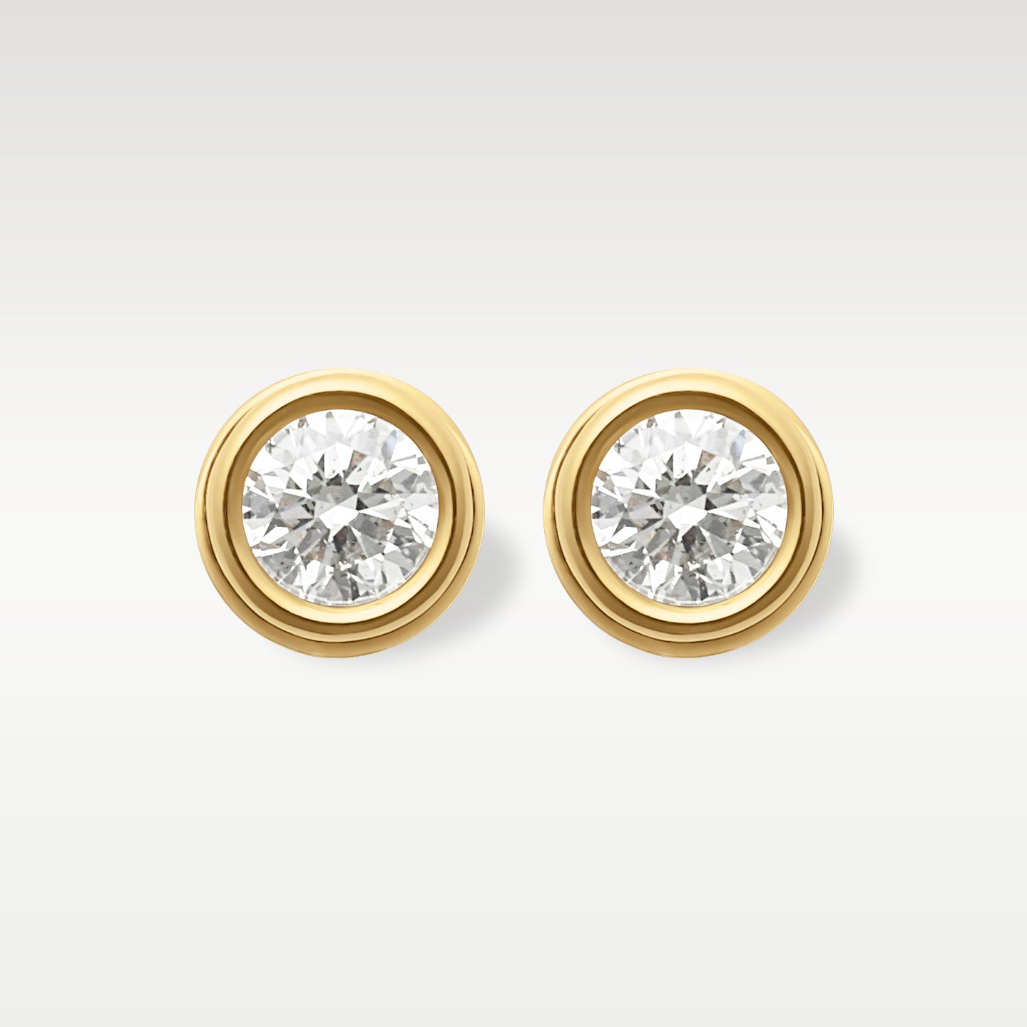 14k Yellow Gold 0.36ct Diamond Bezel Stud Earrings