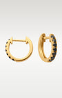 Yellow Gold Black Diamond Huggies | Noah's Fine Jewelry Dallas, Texas