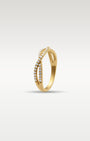 14k Yellow Gold Estenza Diamond Crossover Band | Noah's Fine Jewelry Dallas, TX