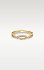14k Yellow Gold Estenza Diamond Crossover Band | Noah's Fine Jewelry Dallas, TX