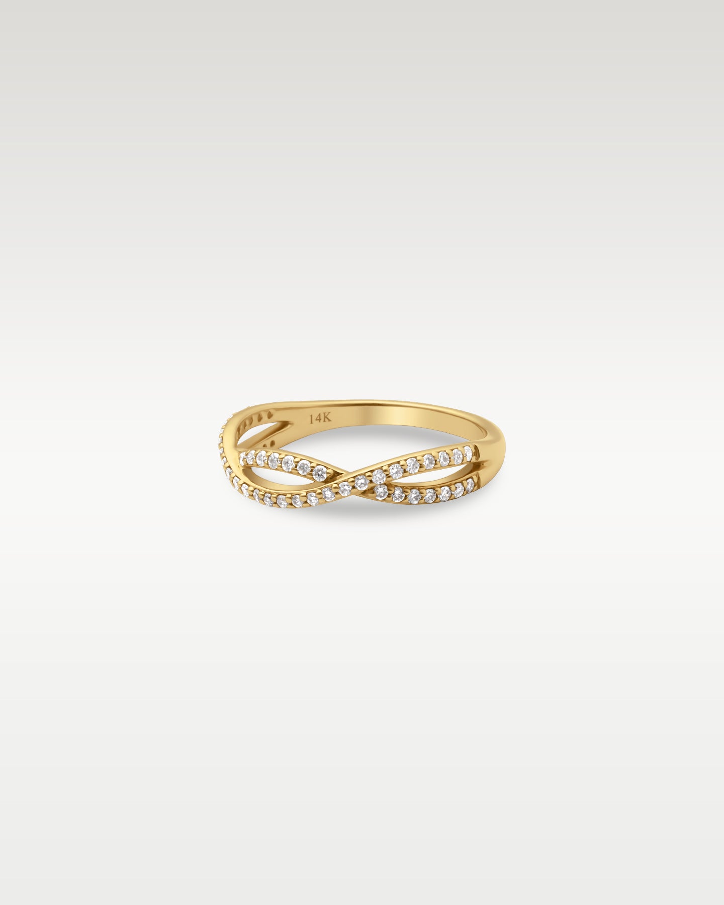 14k Yellow Gold Estenza Diamond Crossover Band | Noah's Fine Jewelry Dallas, TX