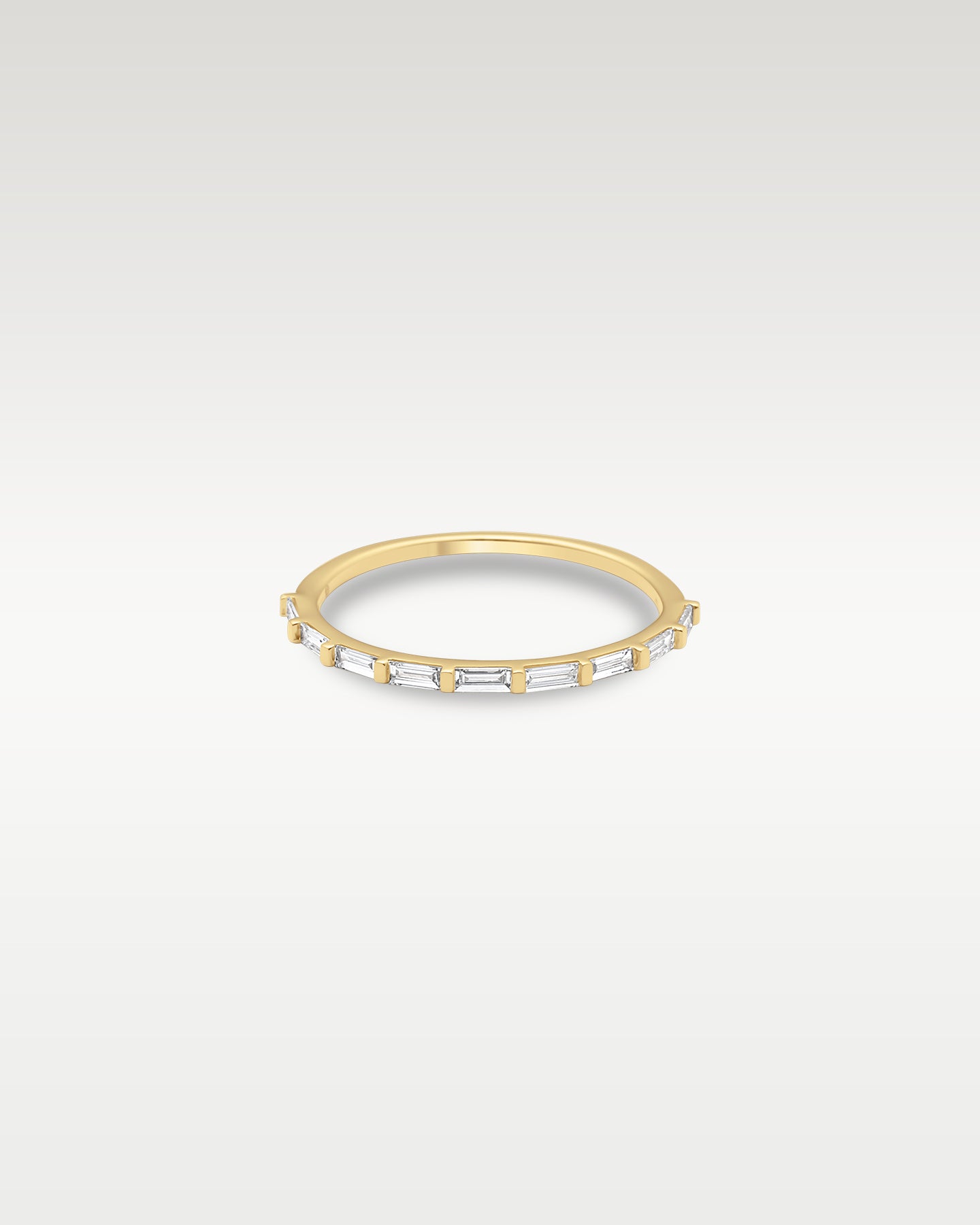 14k Yellow Gold Nine Stone Baguette Diamond Band | Noah's Fine Jewelry Frisco, Texas