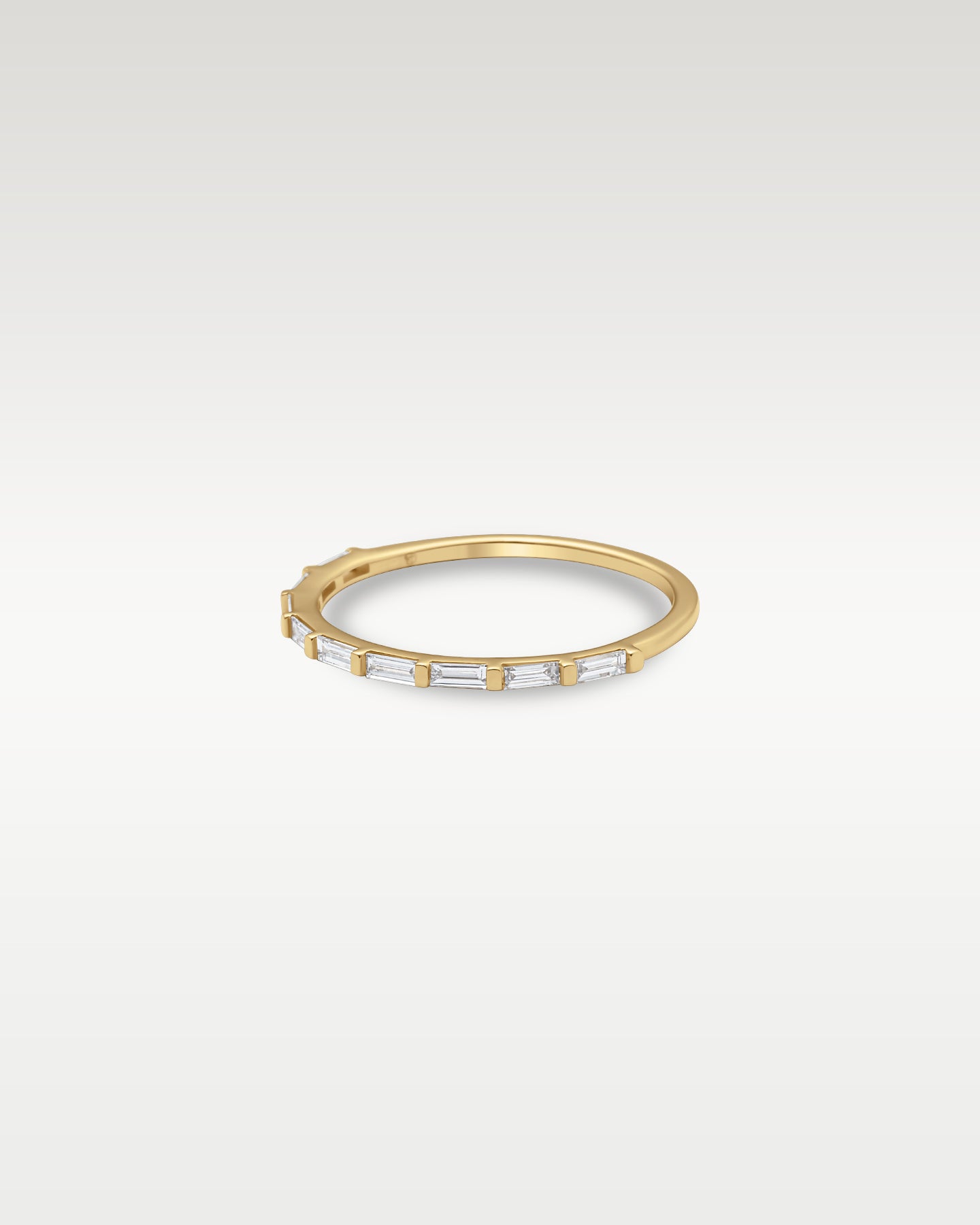14k Yellow Gold Nine Stone Baguette Diamond Band | Noah's Fine Jewelry Frisco, Texas