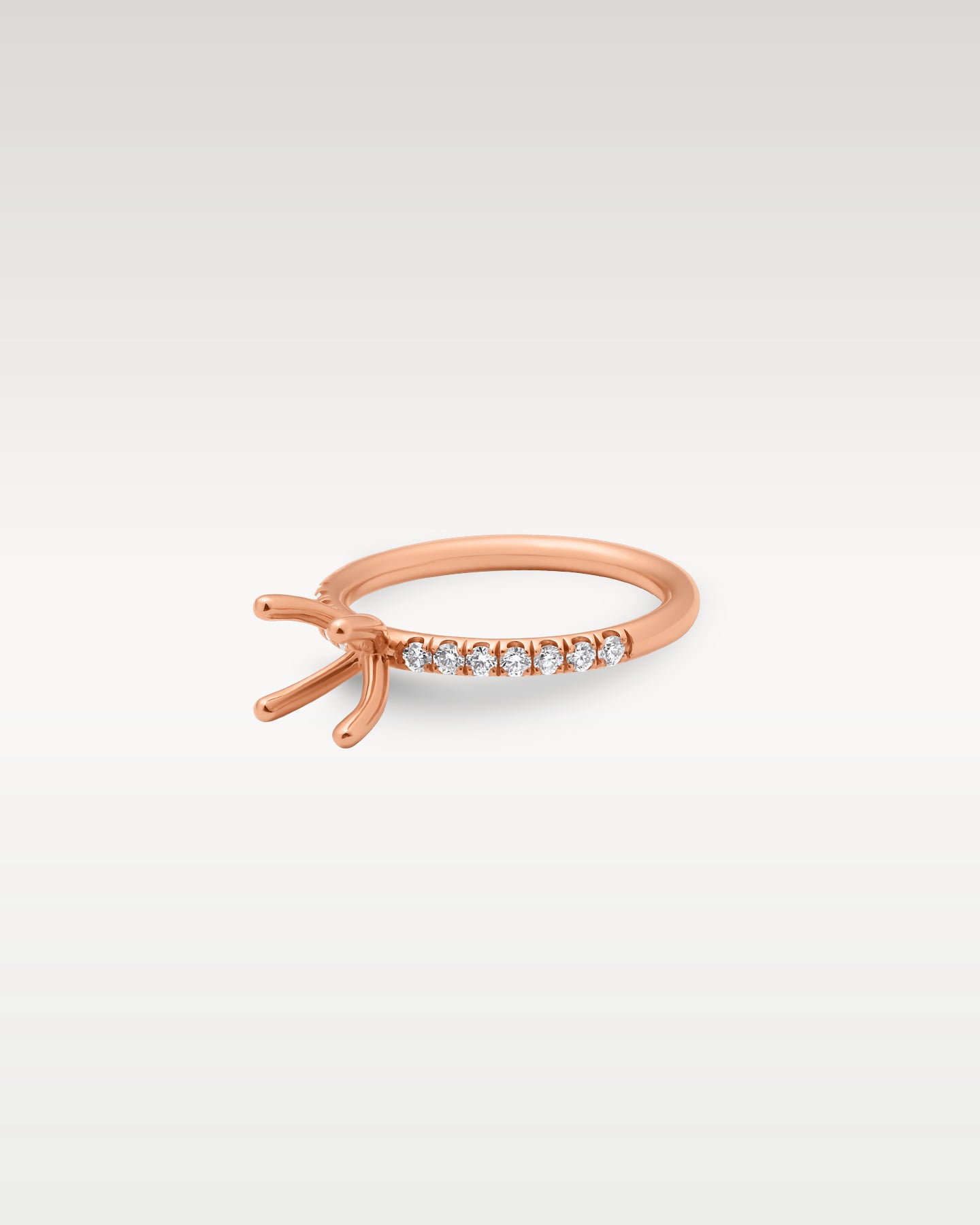18K Rose Gold 0.24ct Diamond Semi-Mount Ring Setting
