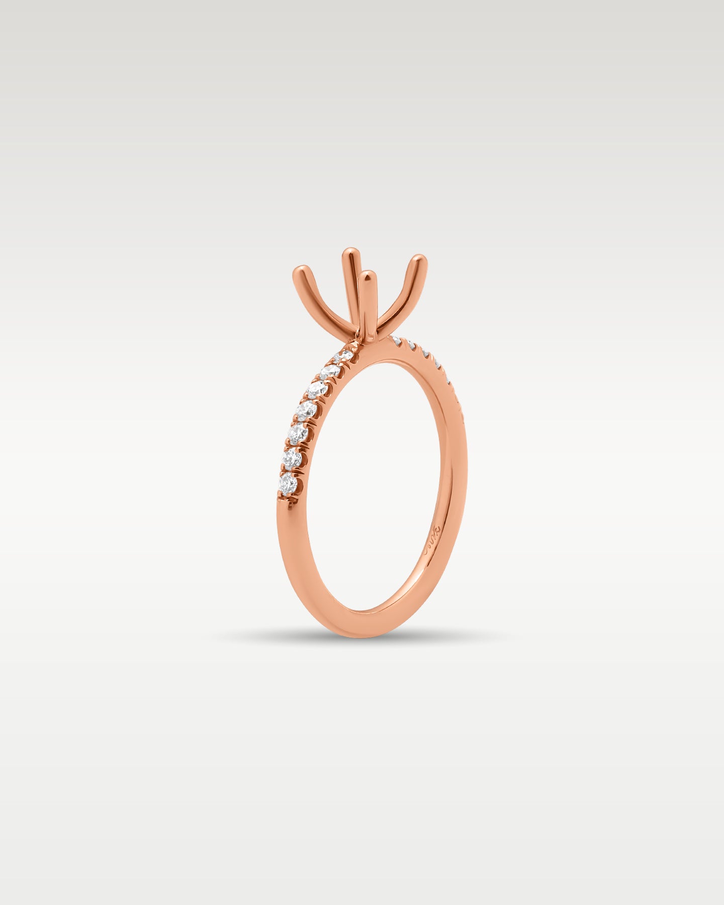 18K Rose Gold 0.24ct Diamond Semi-Mount Ring Setting