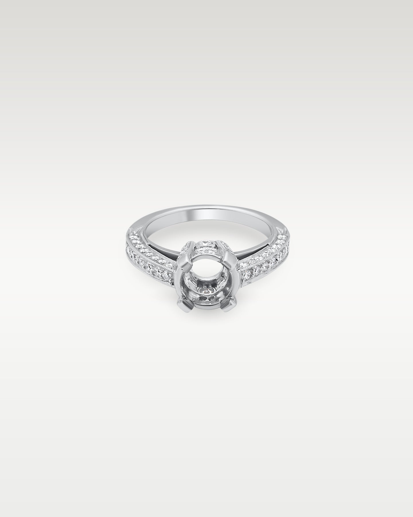 18K White Gold 0.56ct Diamond Semi-Mount Ring Setting