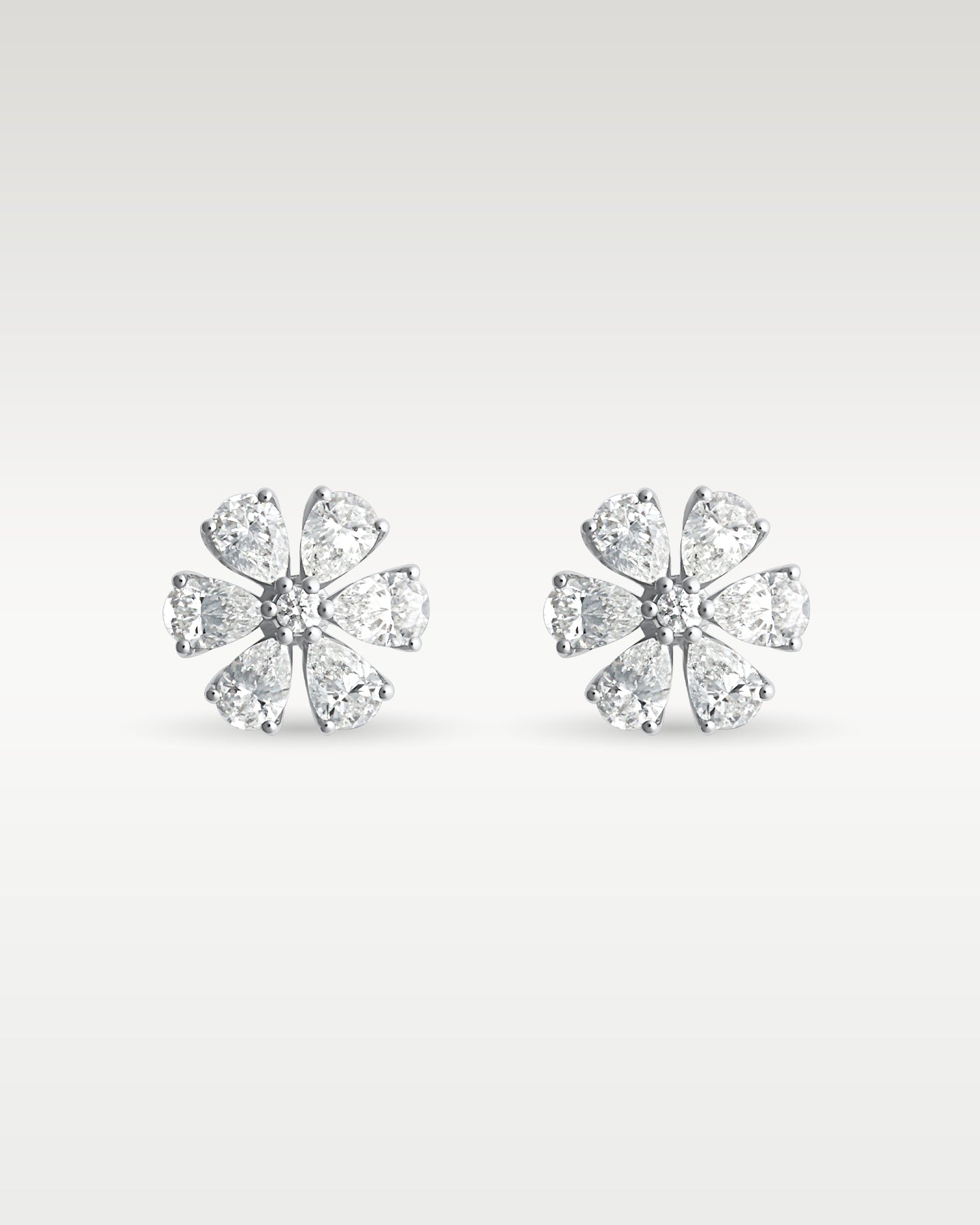 18K White Gold 1.35ct Diamond Flower Earrings